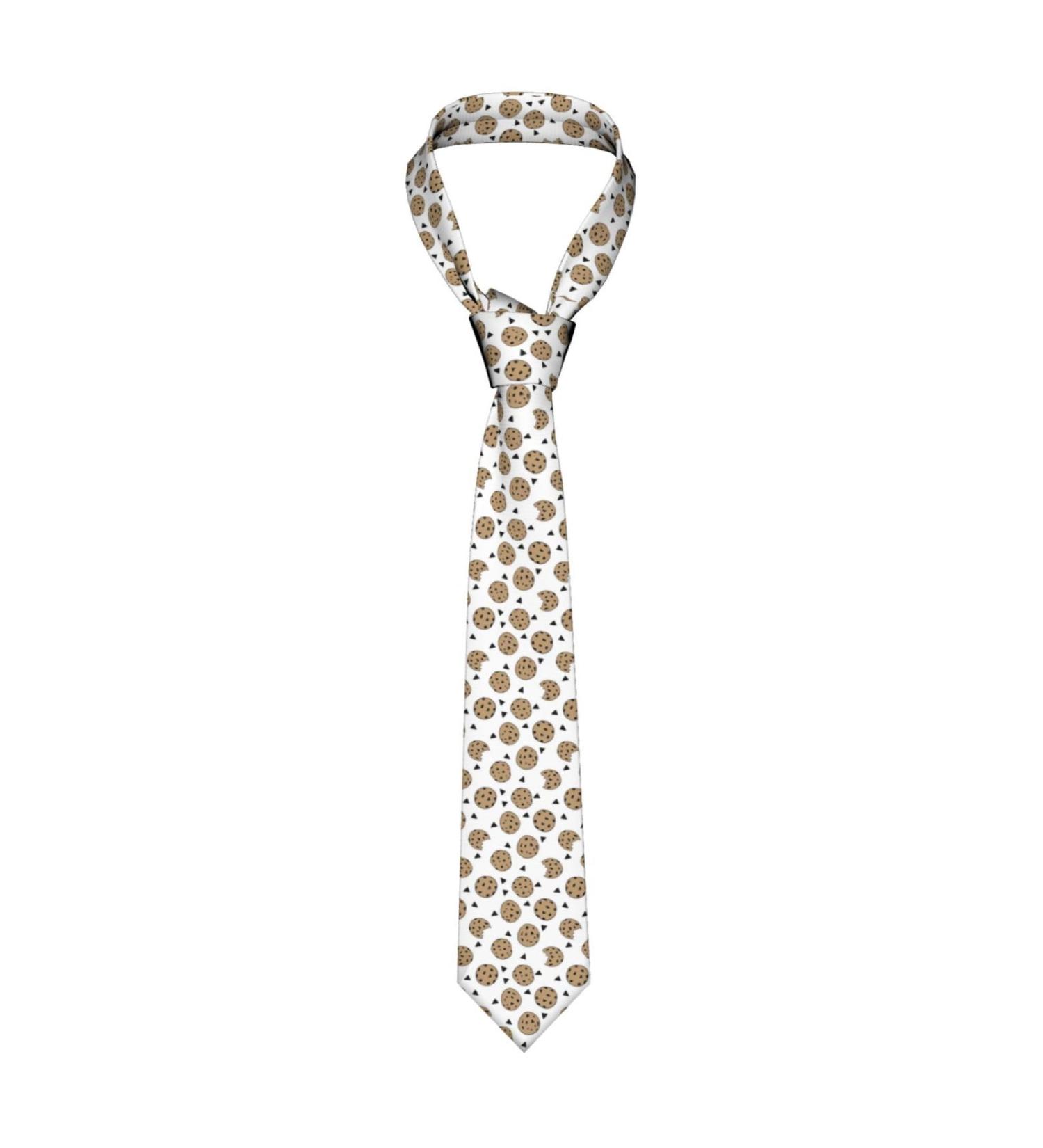 LamaMe Cookies Food Chocolate Chip Biscuits Anti-Floating Buckle Design Tie For Daily Work Wedding Banquet Dress With Holiday Birthday Gift - Buy Online on SooperMarket.com