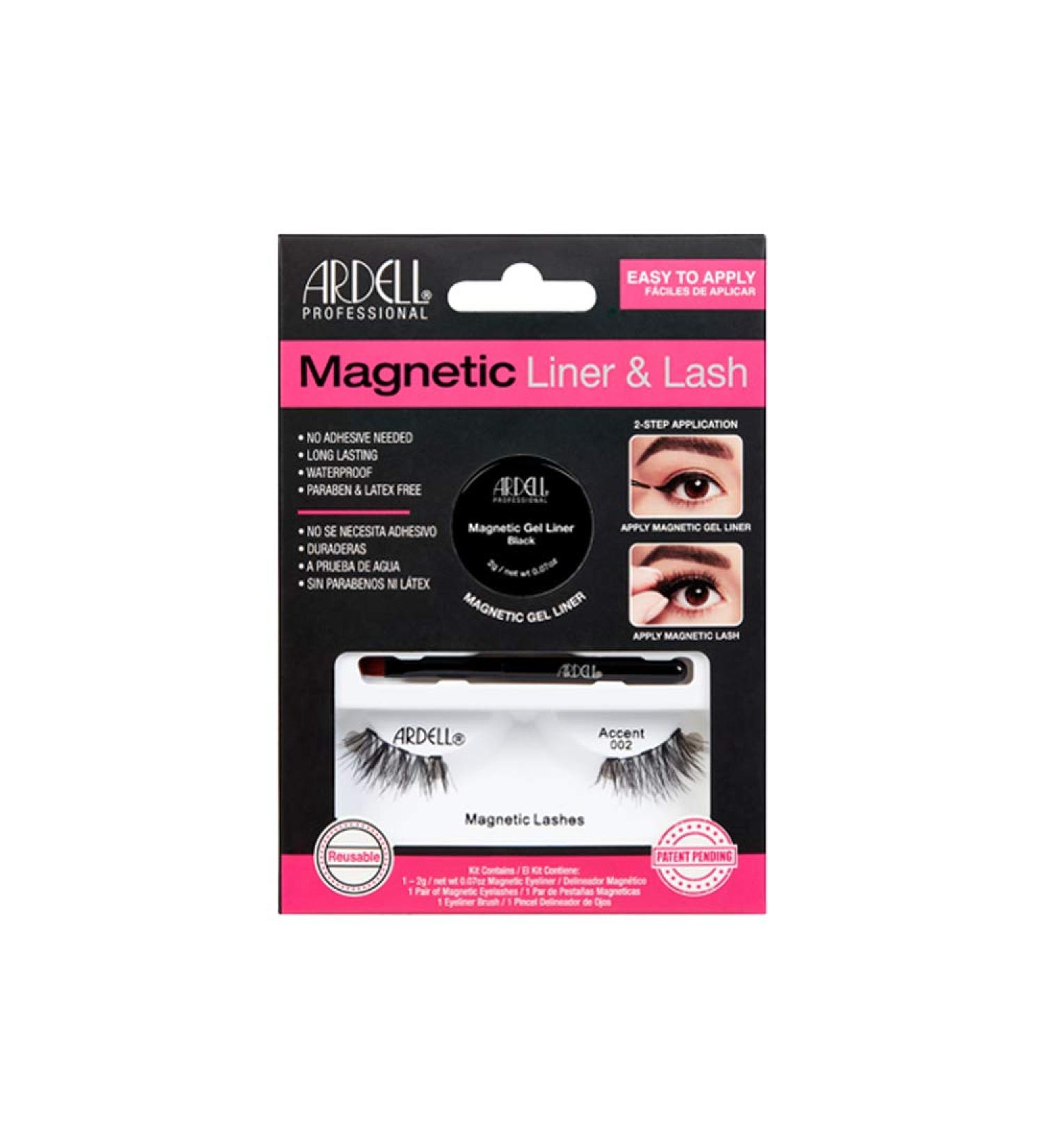 Ardell Magnetic Gel EyeLiner & False Lashes Accent 002 - 1 Set | Easy Application & Stunning Results - Buy Online on SooperMarket.com