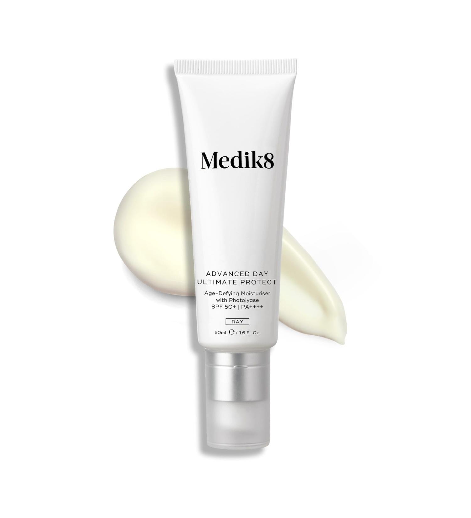 Medik8 Advance Day Ultimate Protect - SPF 50+ Age-Defying Moisturiser with Photolyase SPF 50+ PA++++ - Hydrating & Non-Greasy UV Protection - With Age-Defying DNA Repair Enzymes - 50ml Advanced Day Ultimate Protect - Buy Online on SooperMarket.com