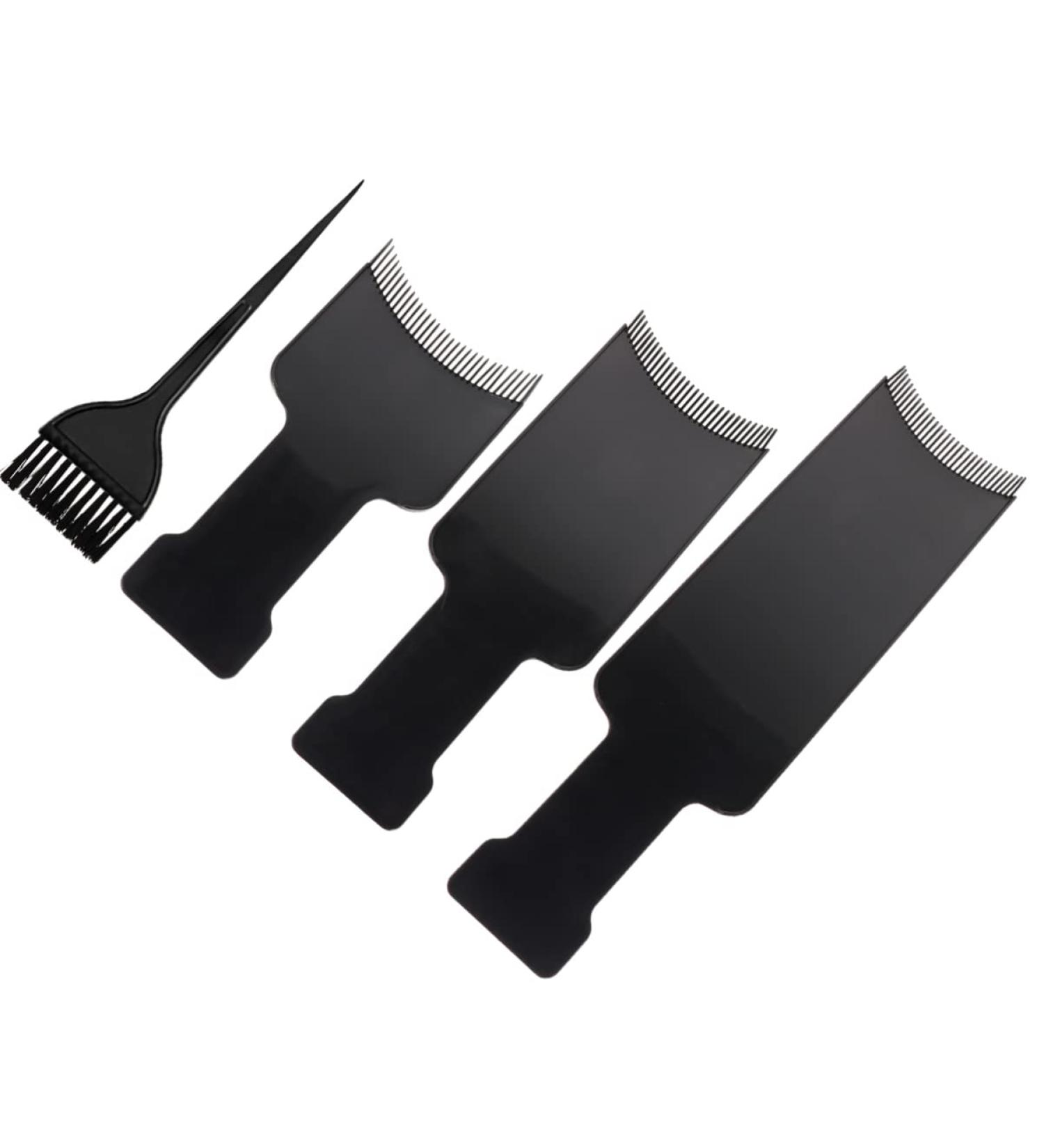 KALLORY Hair Dye Tools: Highlighting Board & Brush Kit for Hair Coloring - 4 Pcs Set, 32x10x1.3cm - Black - Buy Online on SooperMarket.com