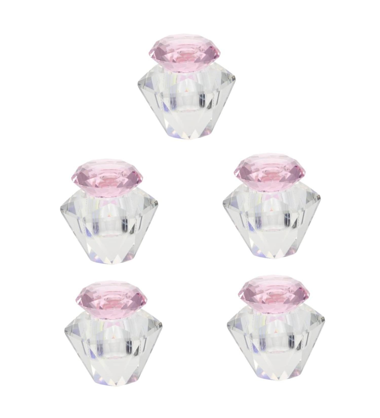 FRCOLOR Glass Nail Dish Crystal Dappen Dish 5.5x5.5cmx5pcs Pinkx5pcs - Buy Online on SooperMarket.com