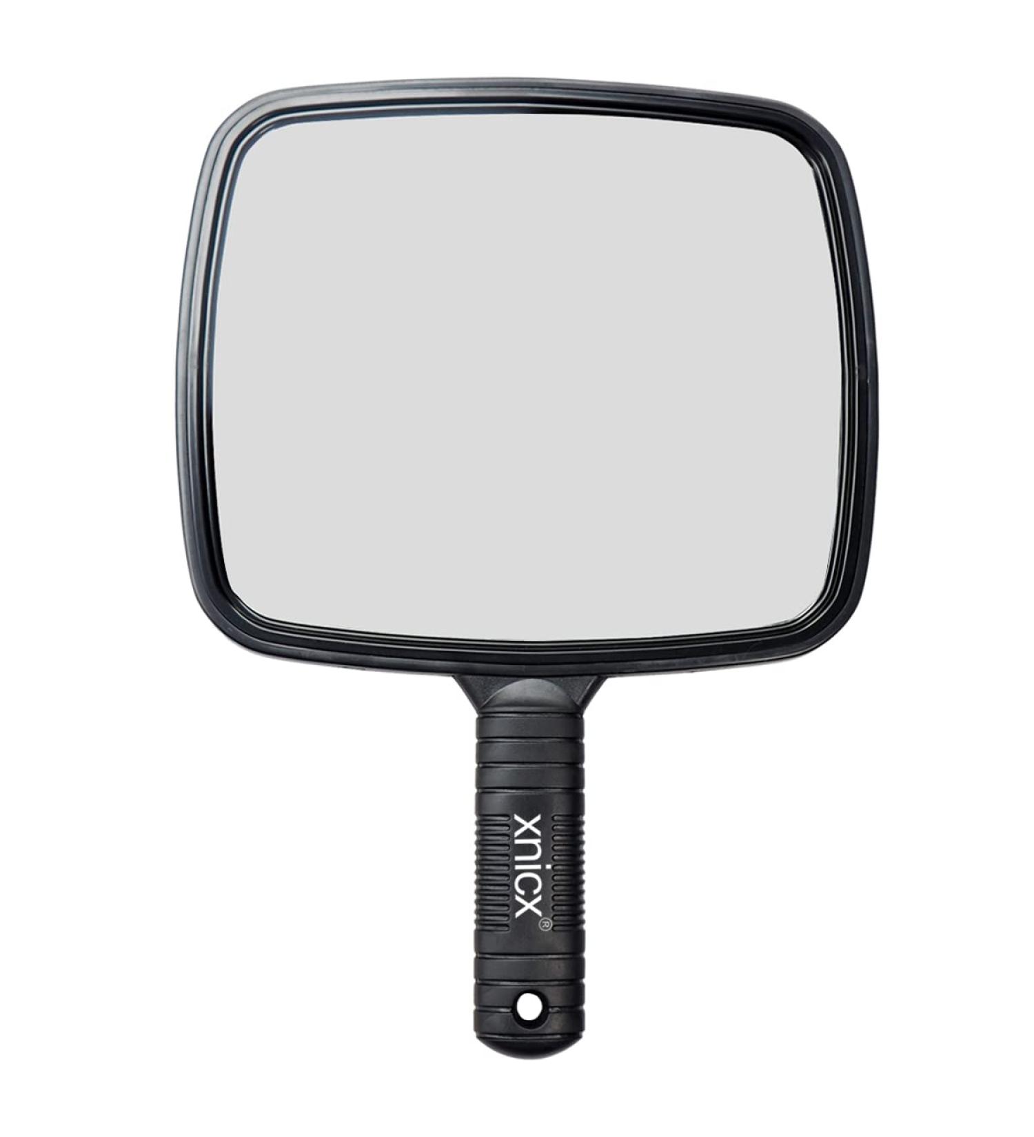Xnicx Professional Hand Mirror - Barbers Shaving Salon Tool for Travel and Festivals - Compact Black Mirror with Handle - Buy Online on SooperMarket.com