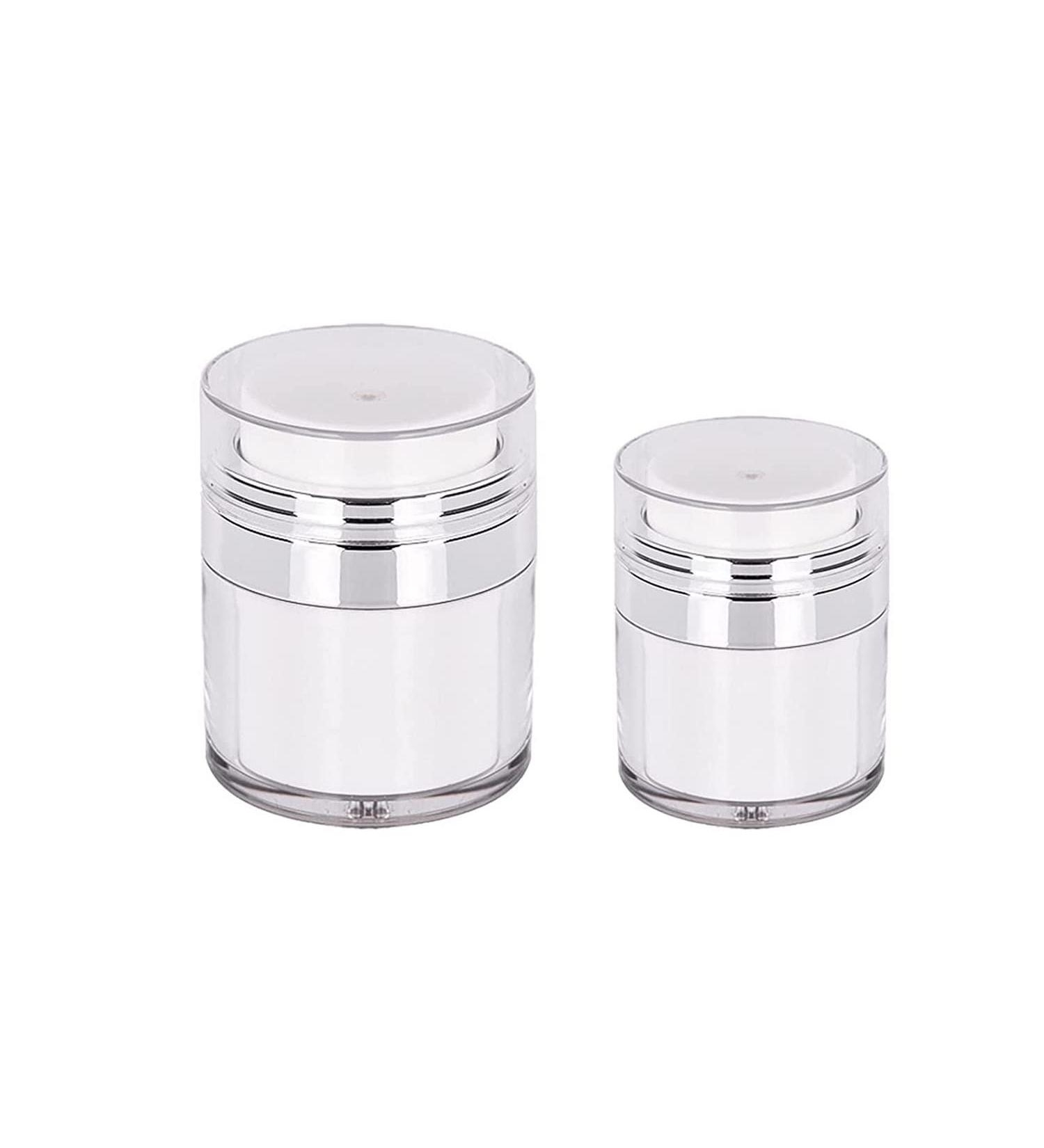 Portable White Emulsion Pump Container - Travel Size Vacuum Bottle for Toiletries & Cosmetics - Buy Online on SooperMarket.com