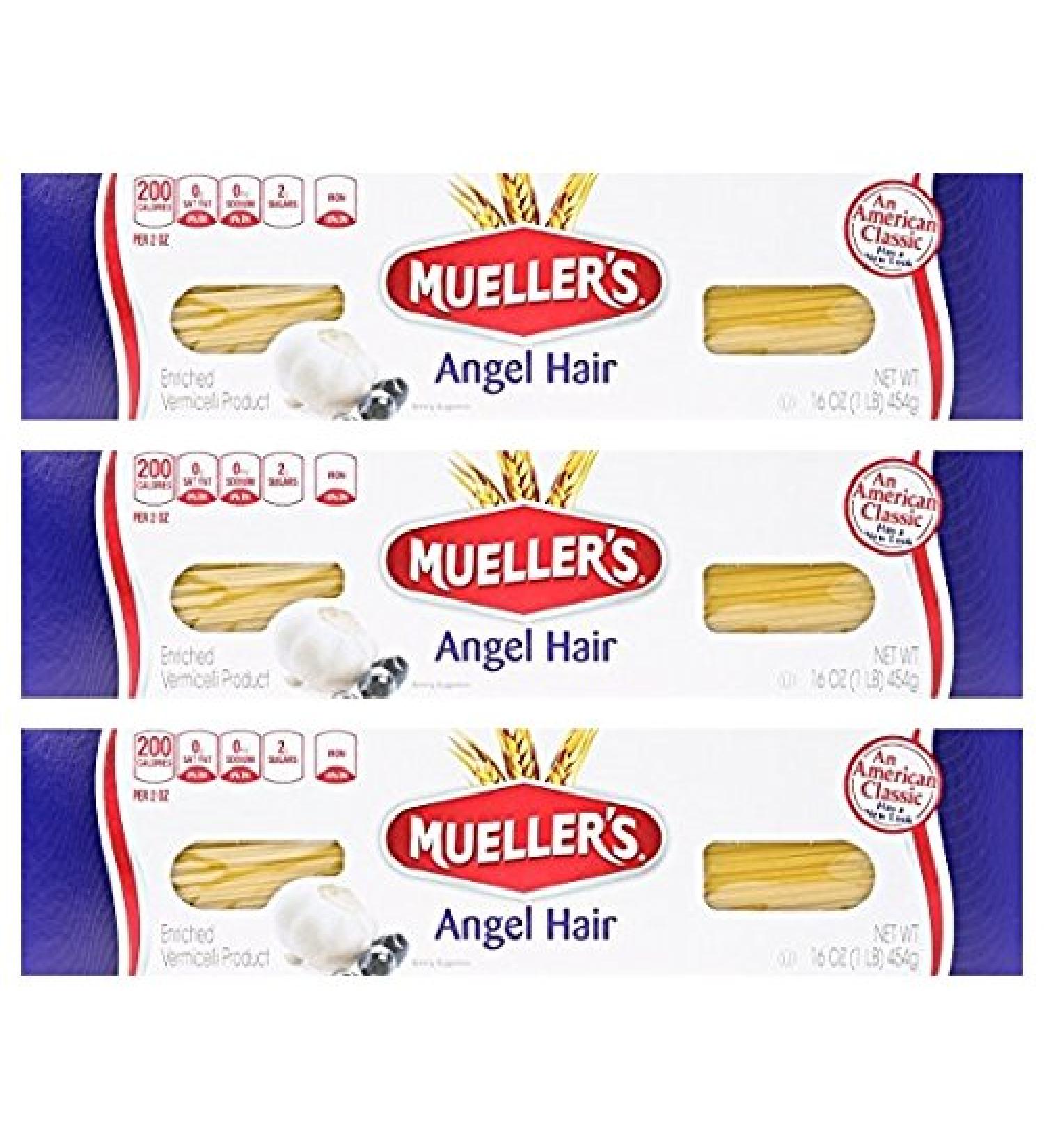 Mueller's Angel Hair Pasta 16 oz - Pack of 3 | Premium Italian Pasta Bundle - Buy Online on SooperMarket.com