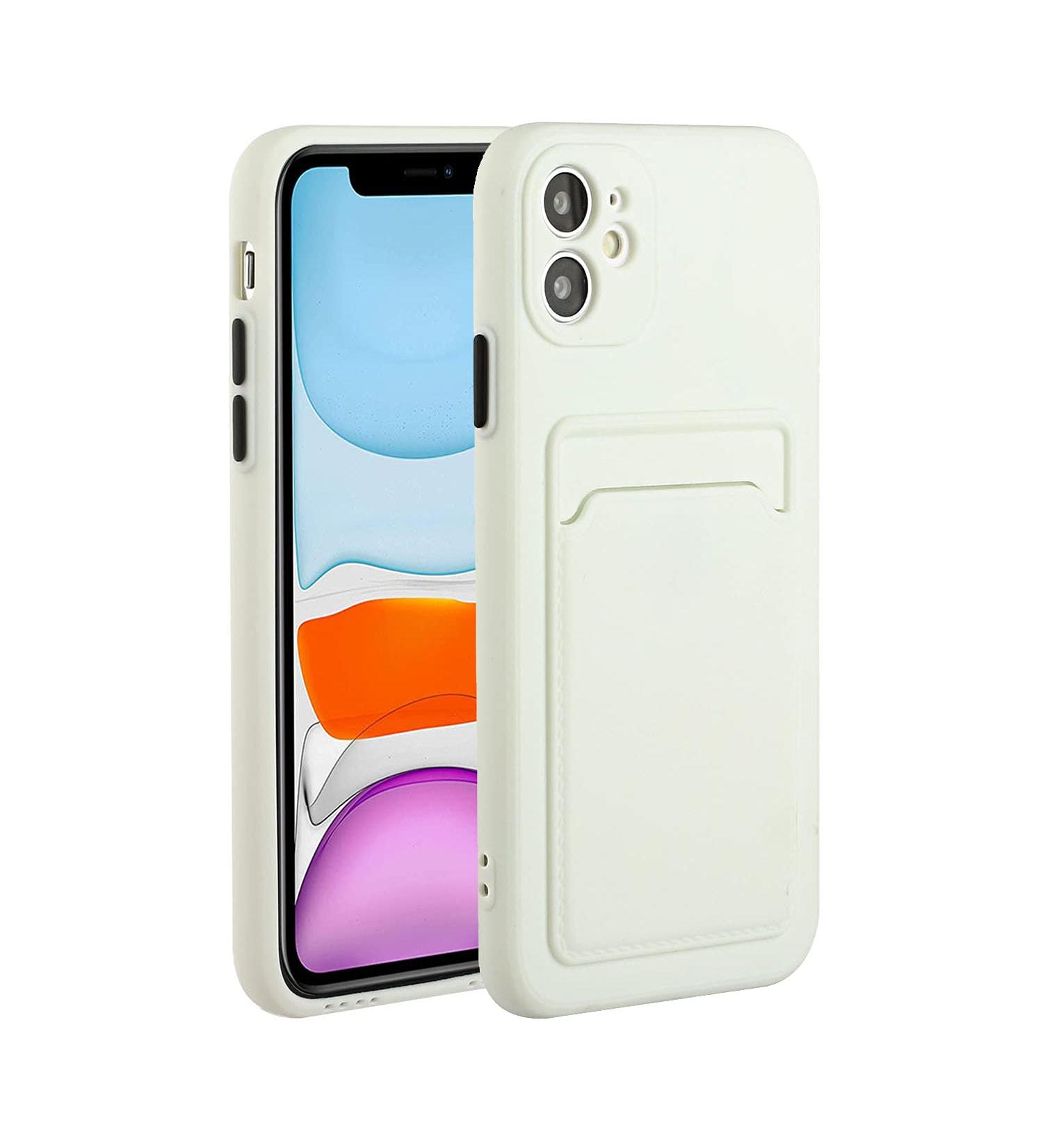 Buy Tivenfezk Nadoli iPhone 15 Plus Silicone Case - Ultra Thin Shockproof Scratch-Resistant Wallet Cover with Credit Card Holder - White - Buy Online on SooperMarket.com