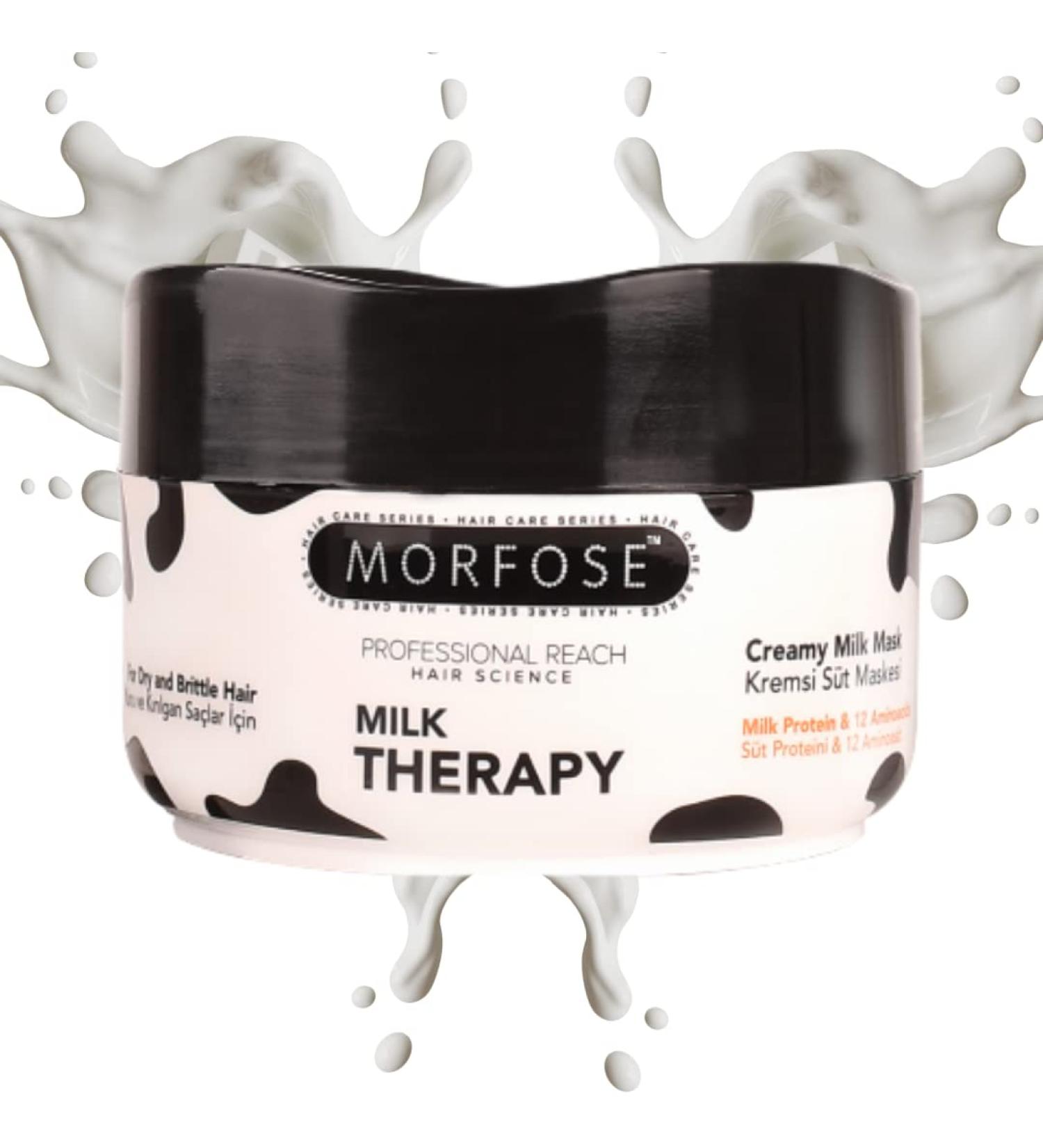 Morfose Professional Milk Therapy Hair Mask - 16.9 Fl Oz - 12 Amino Acids & Proteins for Fuller Healthier Strands - Repair Dry, Damaged, Brittle Hair - Buy Online on SooperMarket.com