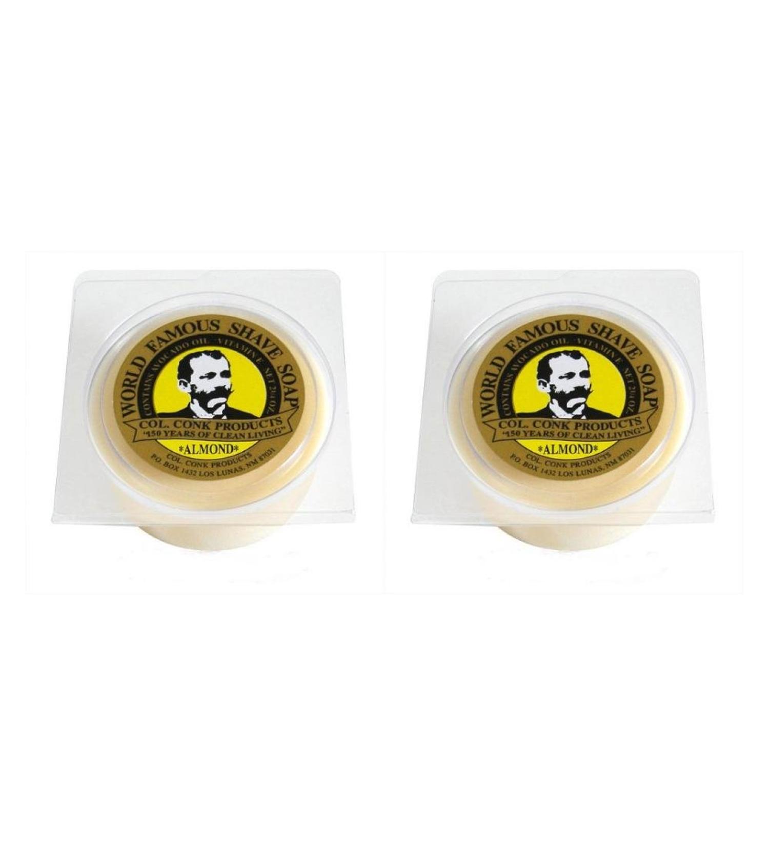 Col. Conk Almond Glycerine Shave Soap 2.25 oz (Pack of 2) 2.25 Ounce (Pack of 2)