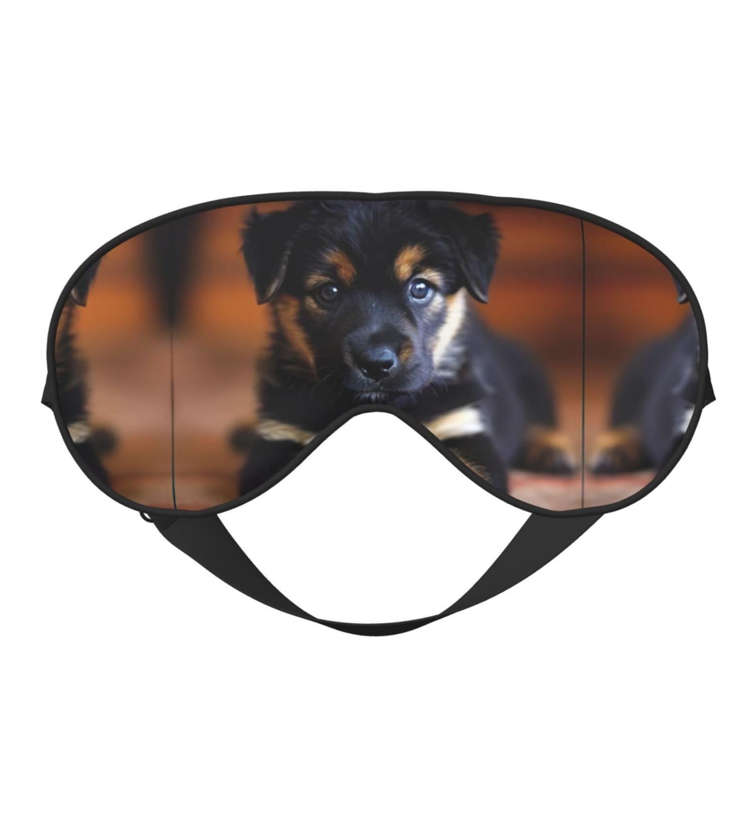 Puppies Dog Print Double-Sided Eye Mask | Soft Light Blocking Sleep Enhancer | International Shipping Available - Buy Online on SooperMarket.com