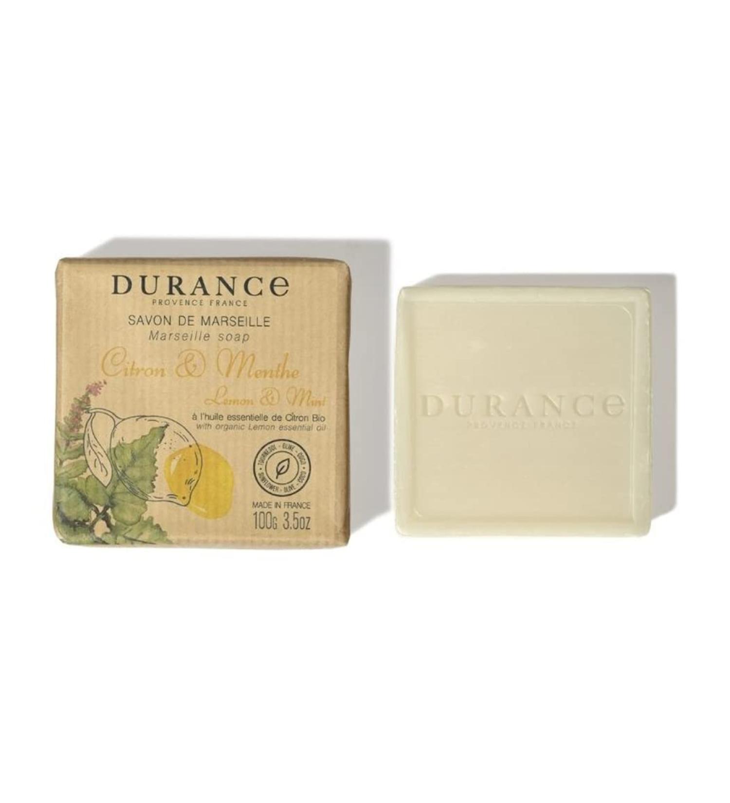 Durance Solid Marseille Soap With Organic Lemon Essential Oil 100g Enriched With Olive Oil & Red Rice Extract Paraben-Free Solid Soap For All Skin Types - Buy Online on SooperMarket.com