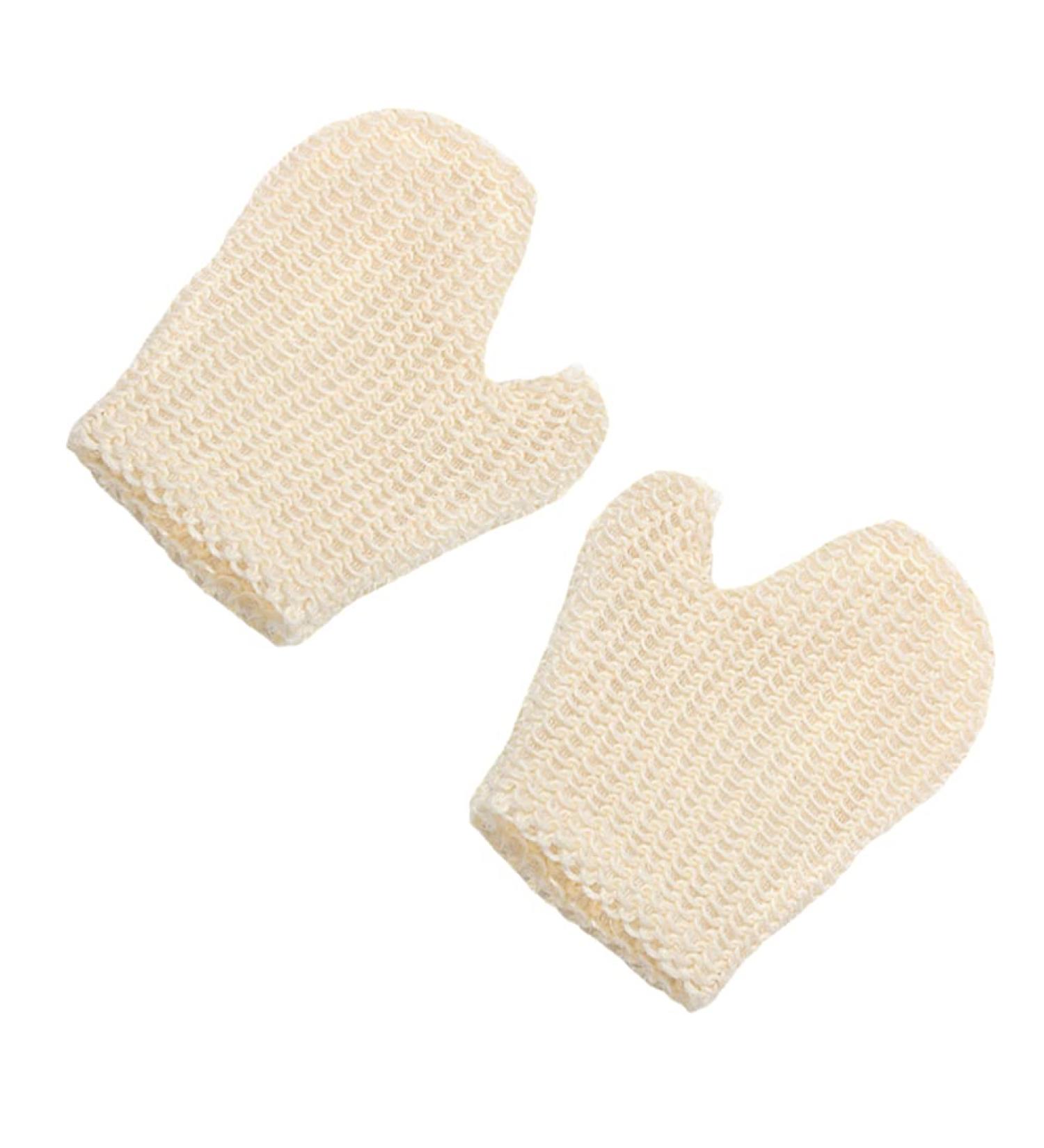 Cabilock 2Pcs Exfoliating Bath Gloves - Sisal Body Scrubber Mitts for Dead Skin Cell Removal - Ideal for Spa and Self-Care - Buy Online on SooperMarket.com