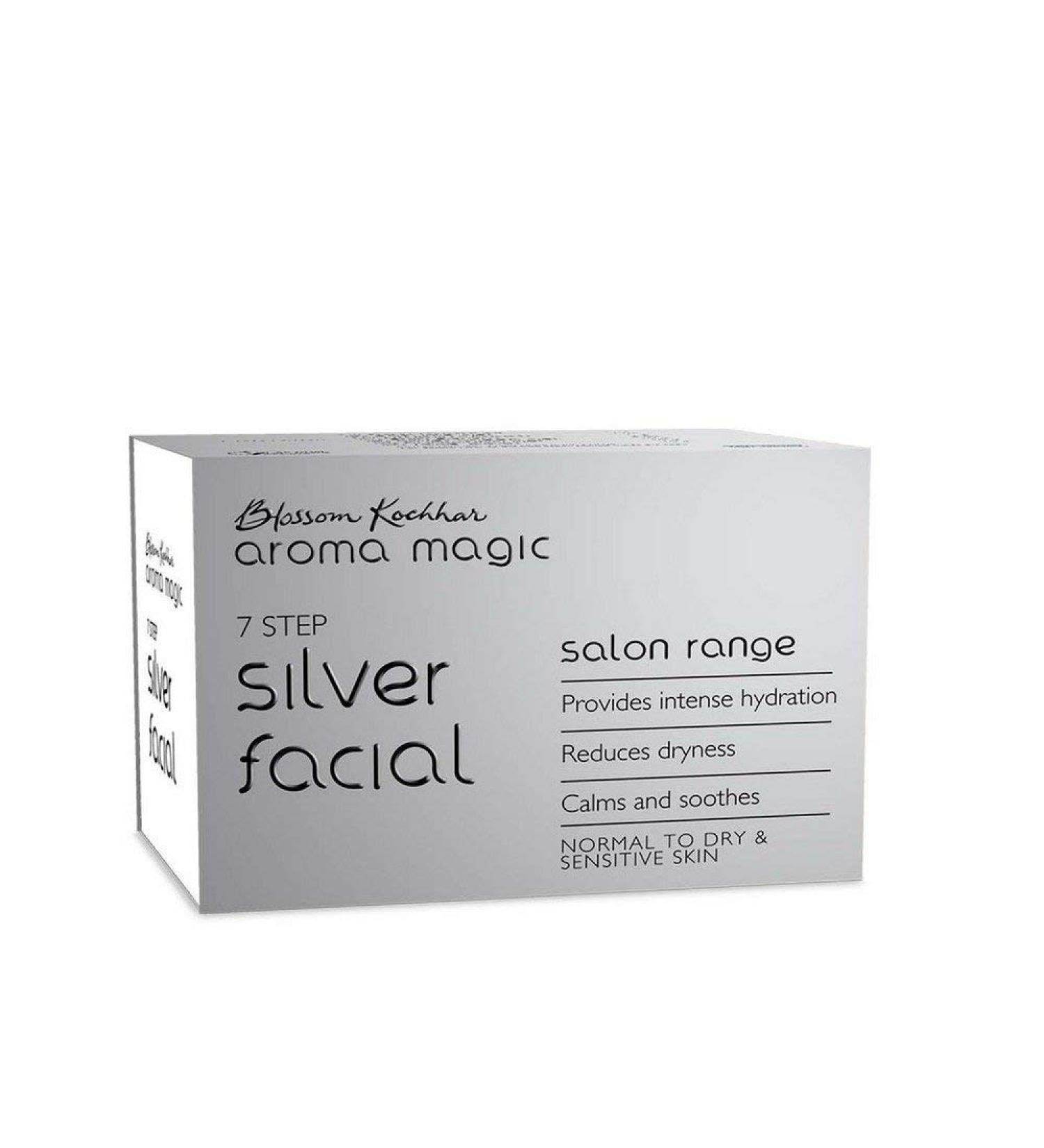 Aroma Magic Silver Facial Kit - 7 Steps Hydrating Skincare Set for Dry & Sensitive Skin | Multi-Use Facial Care for Radiant Glow - Buy Online on SooperMarket.com