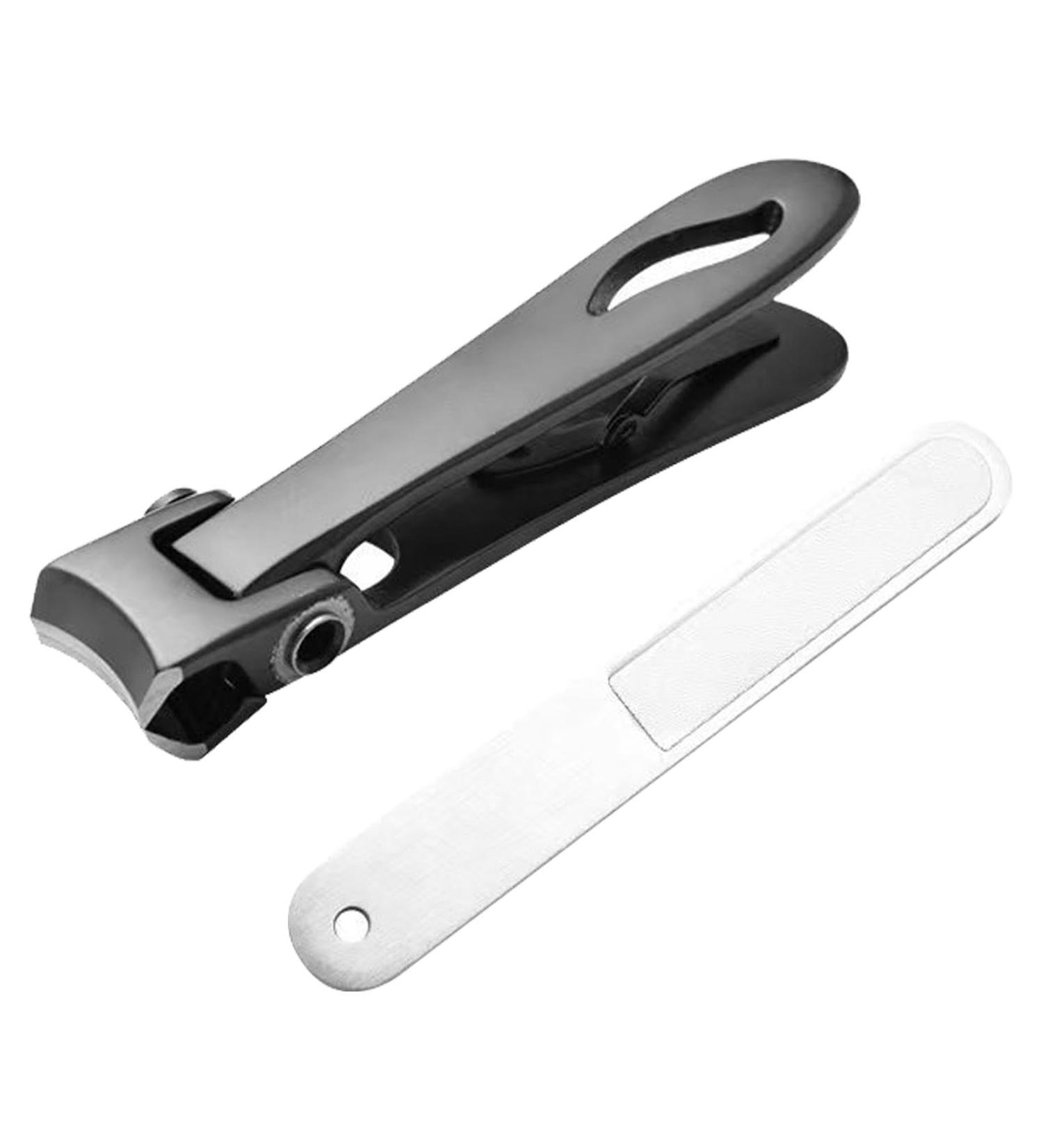 Nail Clippers with File Nail Clippers Set Fingernail Cutter | Professional Heavy Duty Precision Stainless Steel Nail Clippers with Nail File for Stunning Nails Home and Travel Black - Buy Online on SooperMarket.com