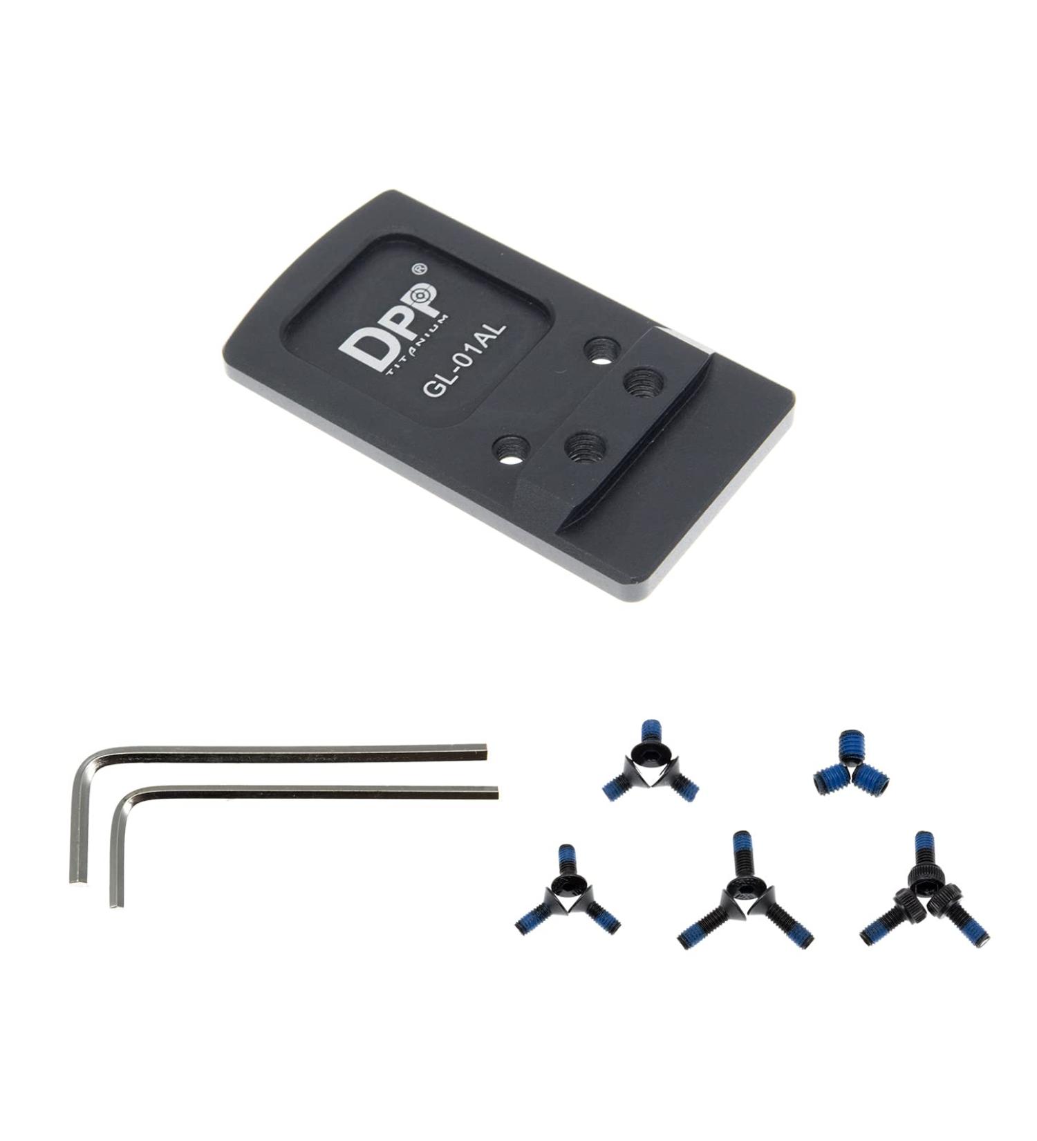 DPP Titanium Rear Sight Dovetail Mount for Glock - Compatible with Vortex Venom, Viper, Burris Fastfire, Docter - 7075T6 Aluminum - Black Anodized - Buy Online on SooperMarket.com
