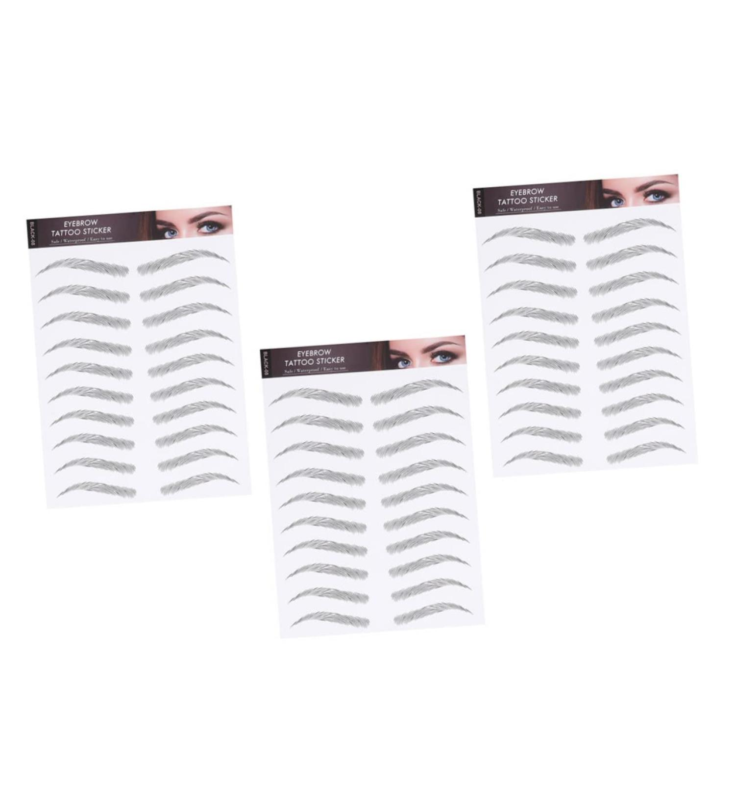3 sheets Eyebrow False Artificial Fake Brow Sticker Transfer Eyebrows Temporary Imitation Decal 1 count (Pack of 1) Black - Buy Online on SooperMarket.com