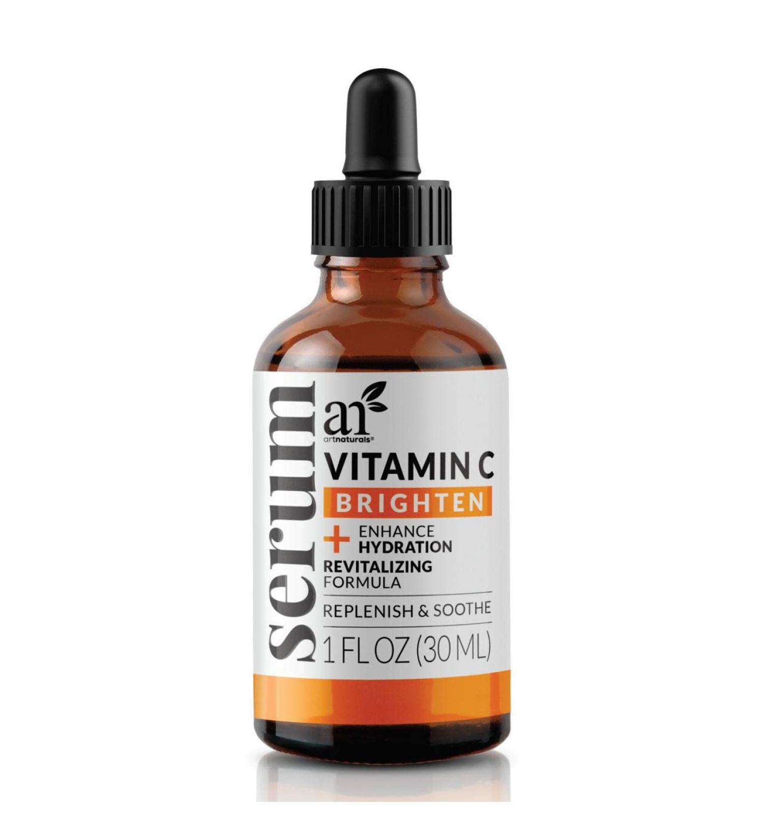 ArtNaturals Anti-Aging Vitamin C Serum with Hyaluronic Acid & Vit E - 1 Fl Oz - Fades Age Spots, Repairs Wrinkles & Sun Damage - 20% Vitamin C - Buy Online on SooperMarket.com
