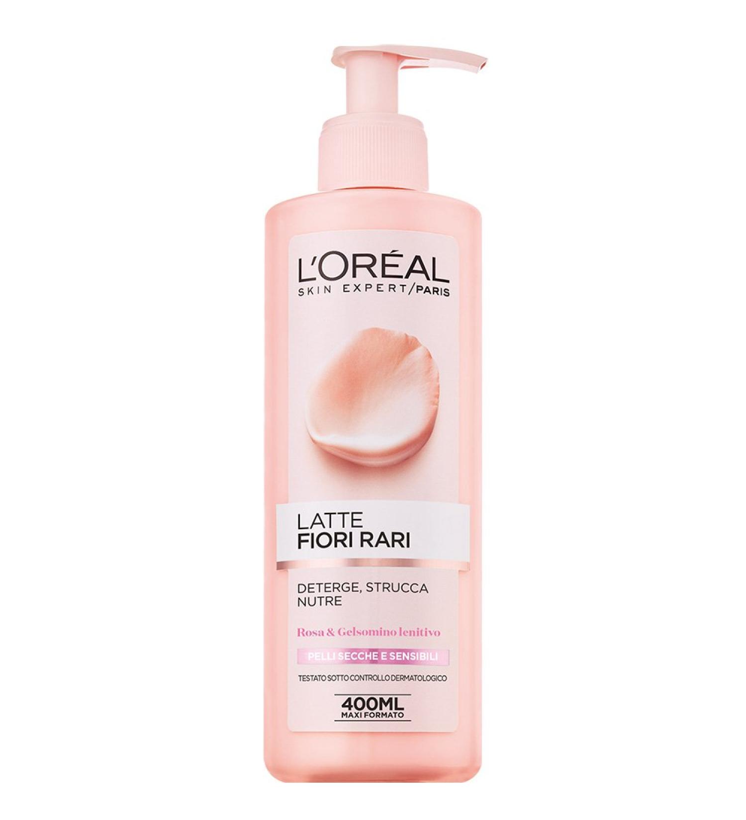 LOREAL Rare Milk Dry & Sensitive Skin Cleanser - 400ml Makeup Remover for Sensitive Skin - International Shipping Available - Buy Online on SooperMarket.com