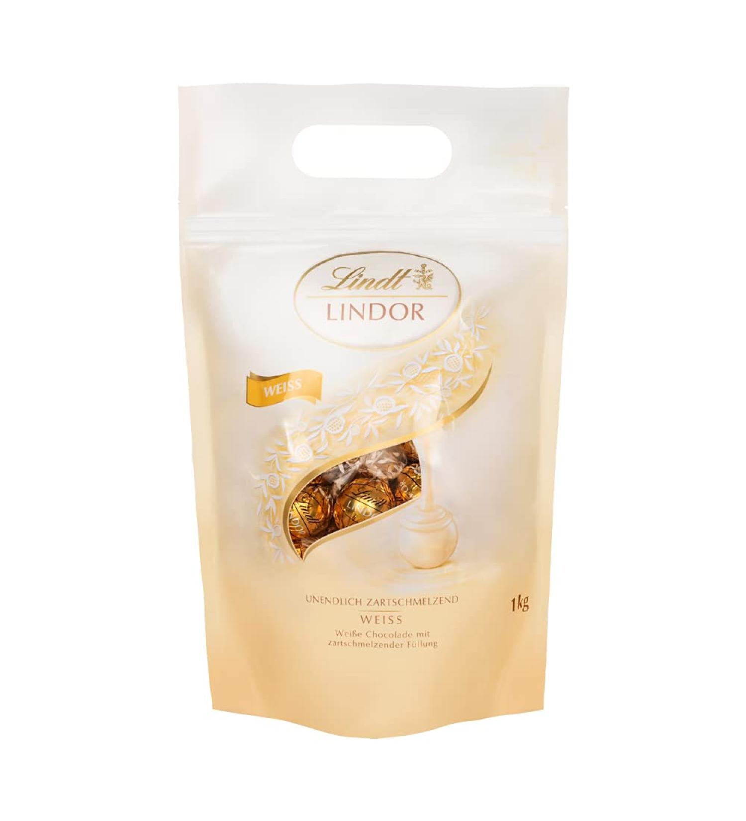 Lindor White Chocolate 1 kg Bag - Approx. 80 Lindt Chocolate Balls | International Shipping Available - Buy Online on SooperMarket.com