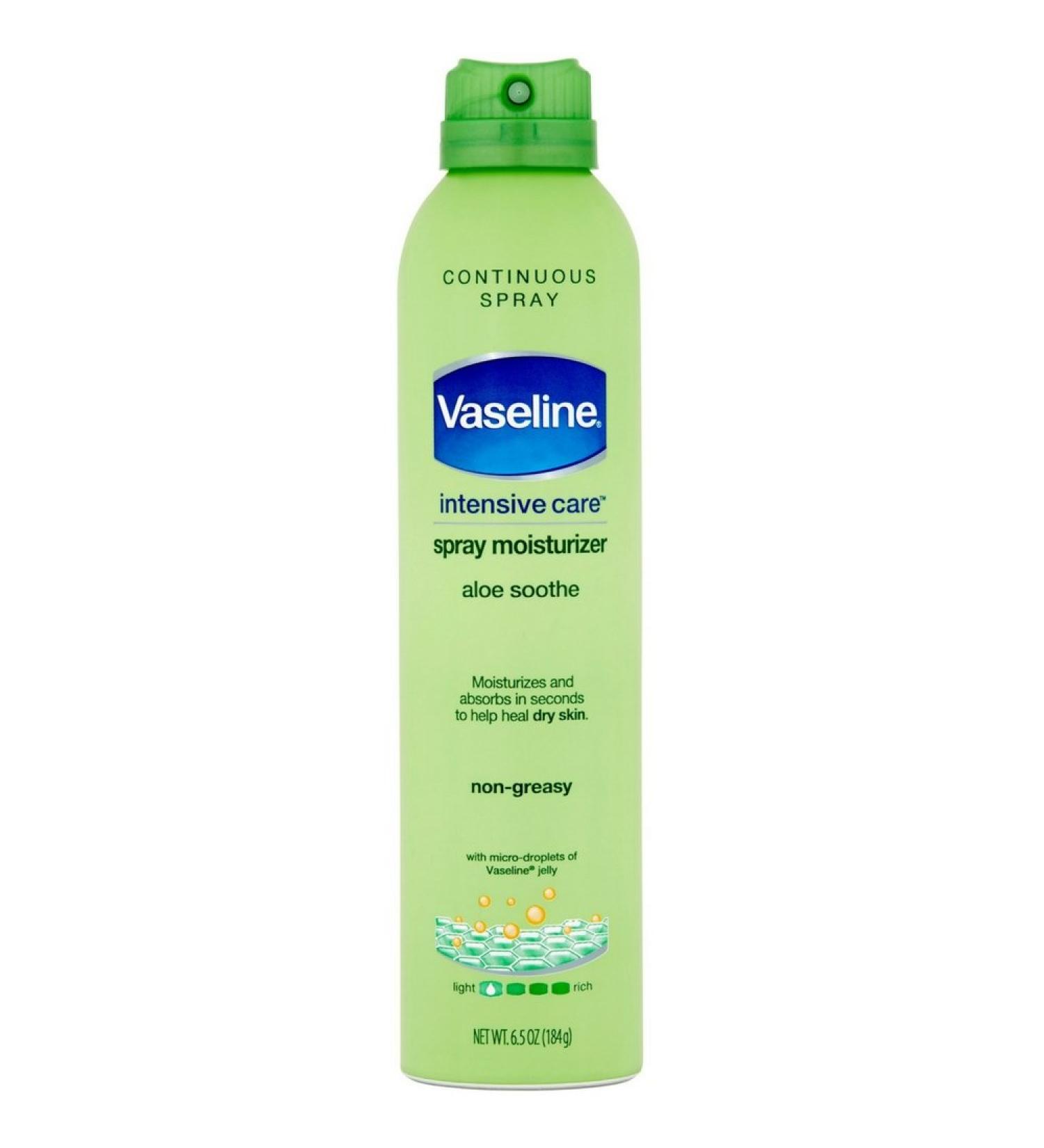 Vaseline Spray & Go Moisturizer Aloe Fresh 6.5 oz (Pack of 4)