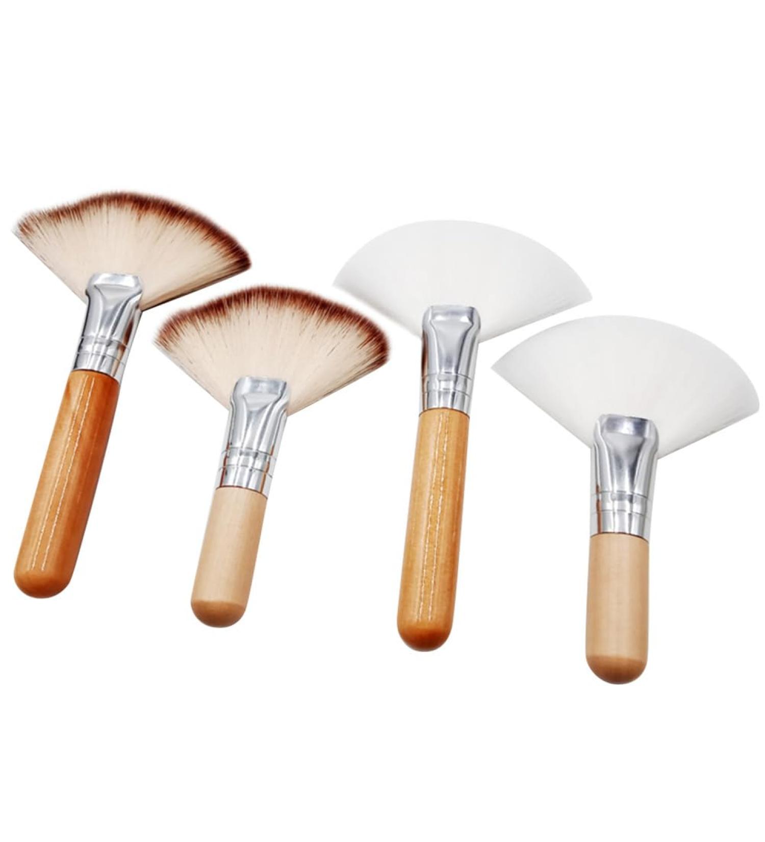 FRCOLOR 4pcs Fluffy Makeup Brushes Set - Soft Short Handle Fan Brushes for Facials & Makeup Tools - Assorted Colors - Buy Online on SooperMarket.com