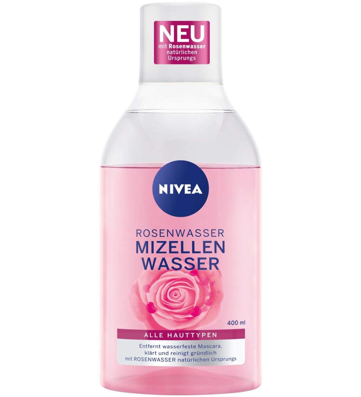 Nivea Rose Water Micellar Water 400ml - Gentle Facial Cleanser with Micellar Technology & Natural Rose Water - Buy Online on SooperMarket.com