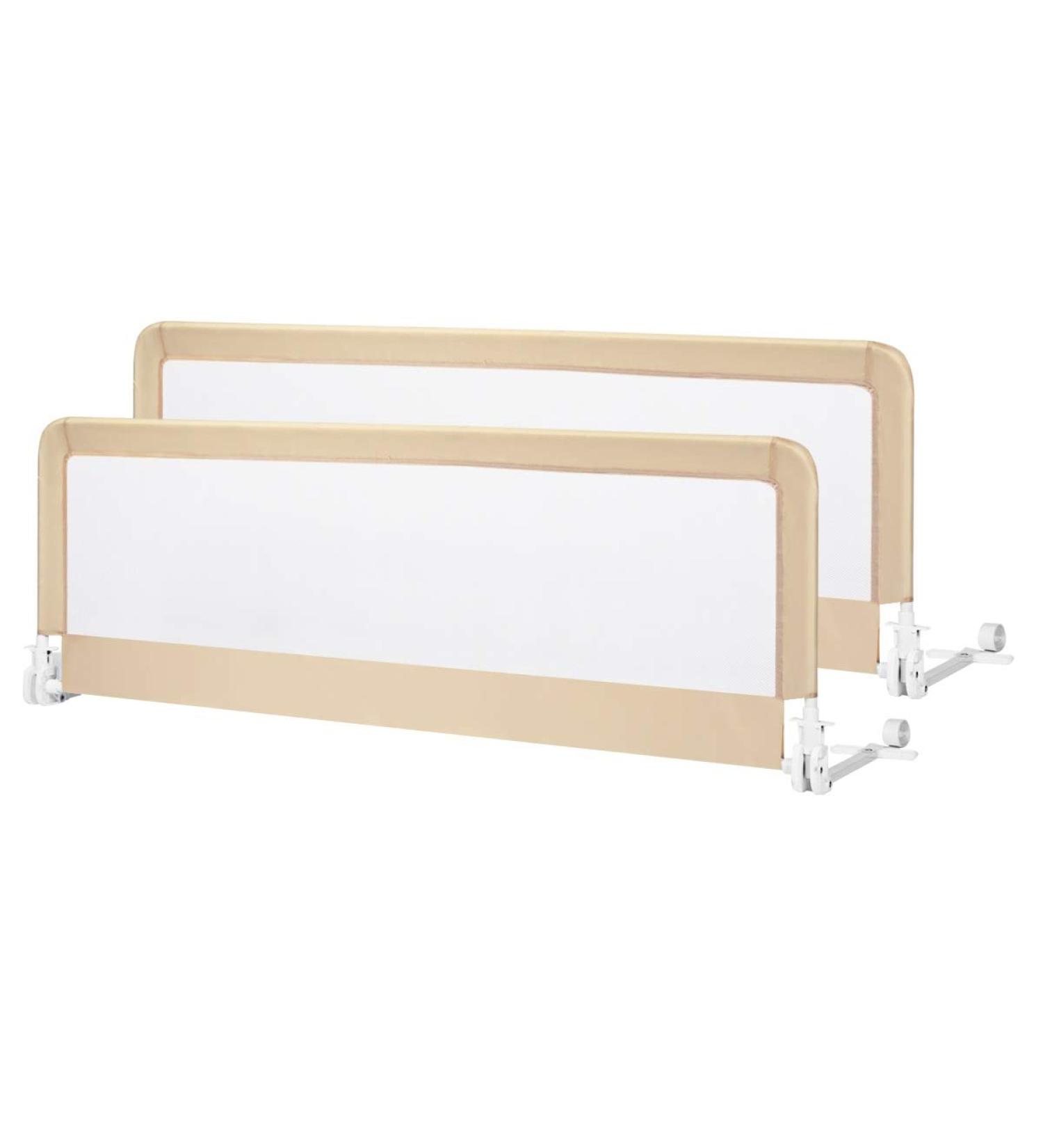 Costzon Double Sided Bed Rail Guard  2 Pack  Extra Long Swing Down Safety Guard w/ Straps  Folding Baby Bedrail for Kids Twin Double Full Queen King Mattress  Beige 59 Inch Beige 59 inch (Pack of 2) - Buy Online on SooperMarket.com