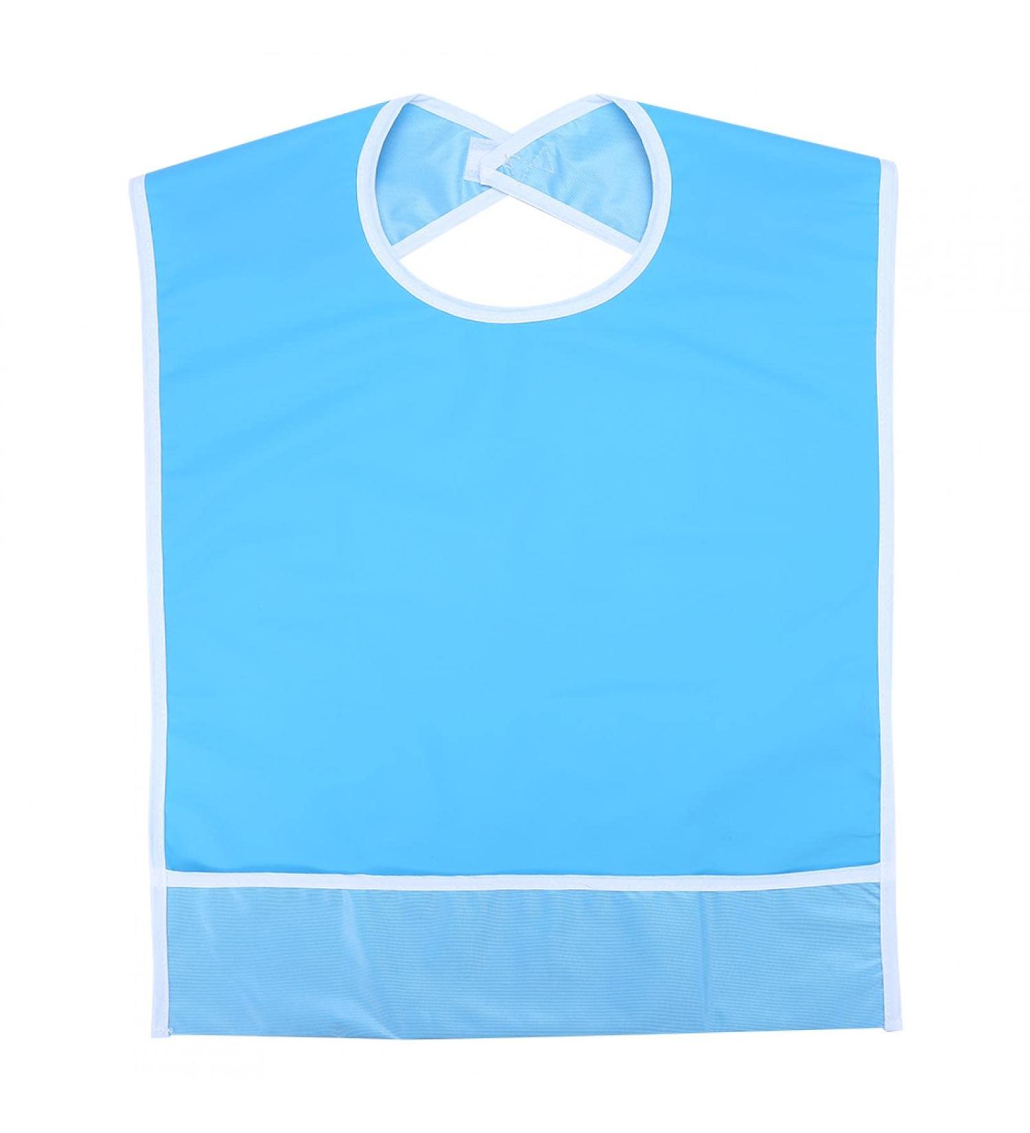 Adult Bib Waterproof Adult Elder Mealtime Bib Clothes Clothing Protector Dining Aid Ideal for Inconvenience People(Sky Blue) - Buy Online on SooperMarket.com