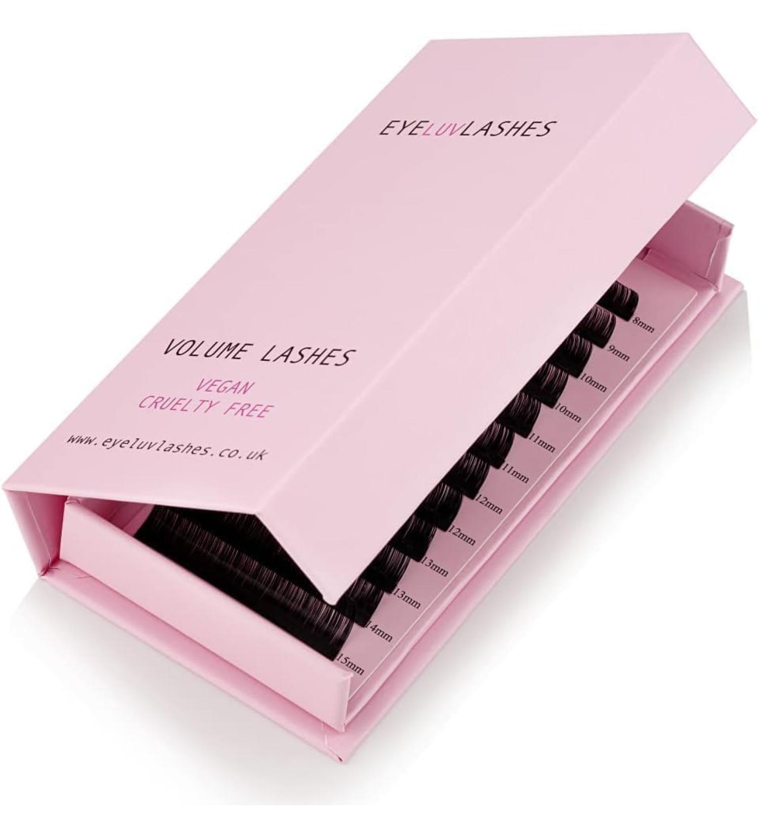 Silk Volume Eyelash Extensions | Lightweight Individual Lashes | Eyeluvlashes C Curl 0.03 Mix 8-15mm - Buy Online on SooperMarket.com