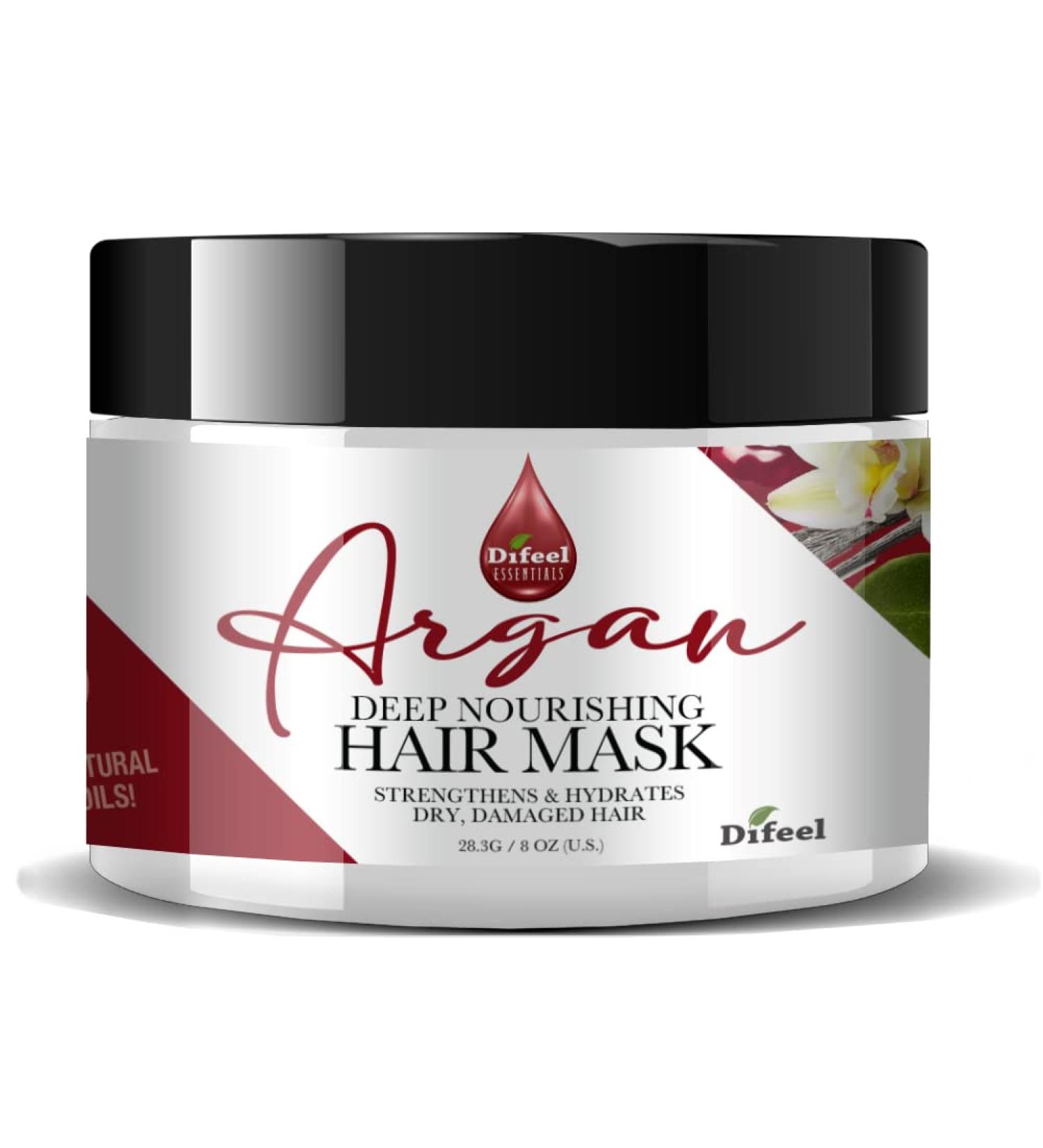 Shop Difeel Essentials Deep Nourishing Argan Hair Mask - 8 oz Deep Conditioning Treatment with 100% Essential Oils for Dry Hair - Buy Online on SooperMarket.com