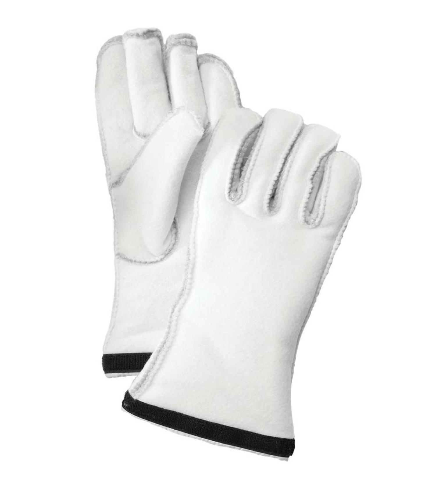 Hestra Unisex Heli Ski Liner 5-Finger I Insulated Glove Liner Off White 11