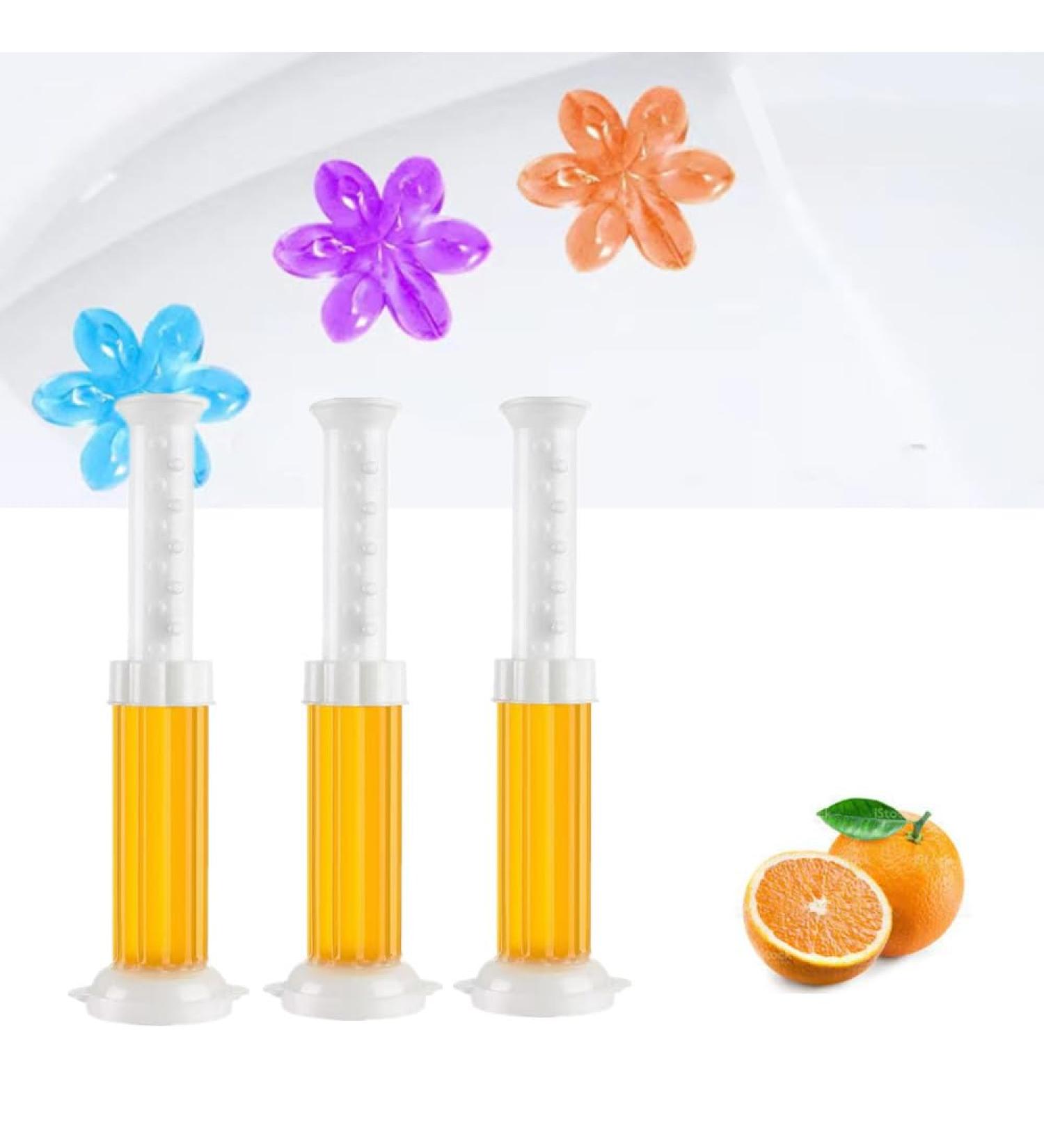 Toilet Gel Stamp 3 Pack/36 Toilet Stamps Toilet Bowl Stamp Gel Toilet Gel Refills Toilet Refresh Flower Scent Gel Includes Dispenser and Gel 3 Pack/set Last for a Month and a Half Orange - Buy Online on SooperMarket.com