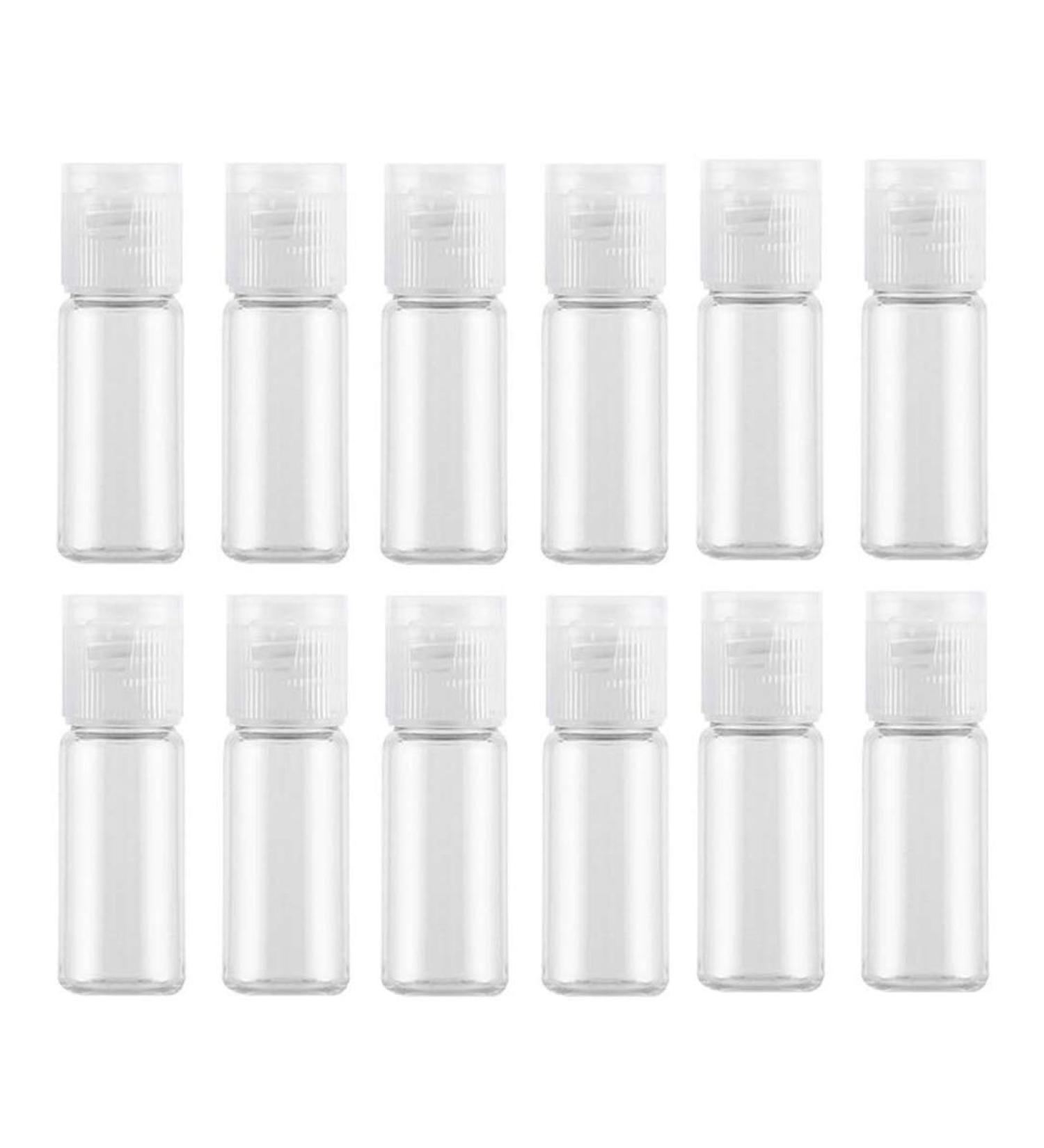 12PCS 15ml/0.5oz Empty Clear Plastic Sample Bottle Travel Container Jar Pot Vial with Flip Lid Perfect for Makeup Emollient Water Shower Gel Emulsion Liquid Comestic Containers (15ml/0.5oz) - Buy Online on SooperMarket.com