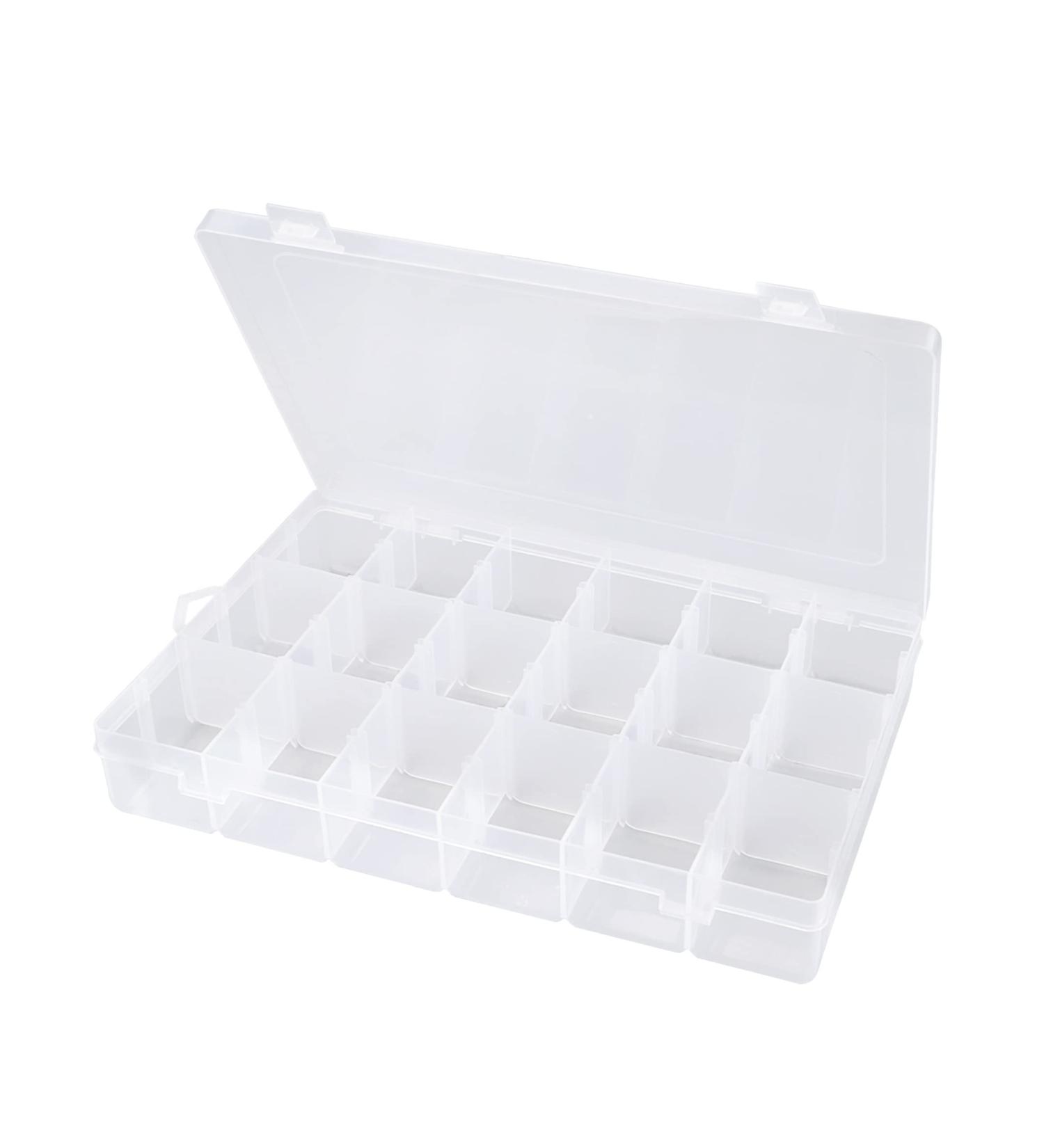 Sjqecyfv Tackle Box Organizer - 18 Grids Clear Plastic Craft & Bead Storage with Dividers | 1 Pack - Buy Online on SooperMarket.com