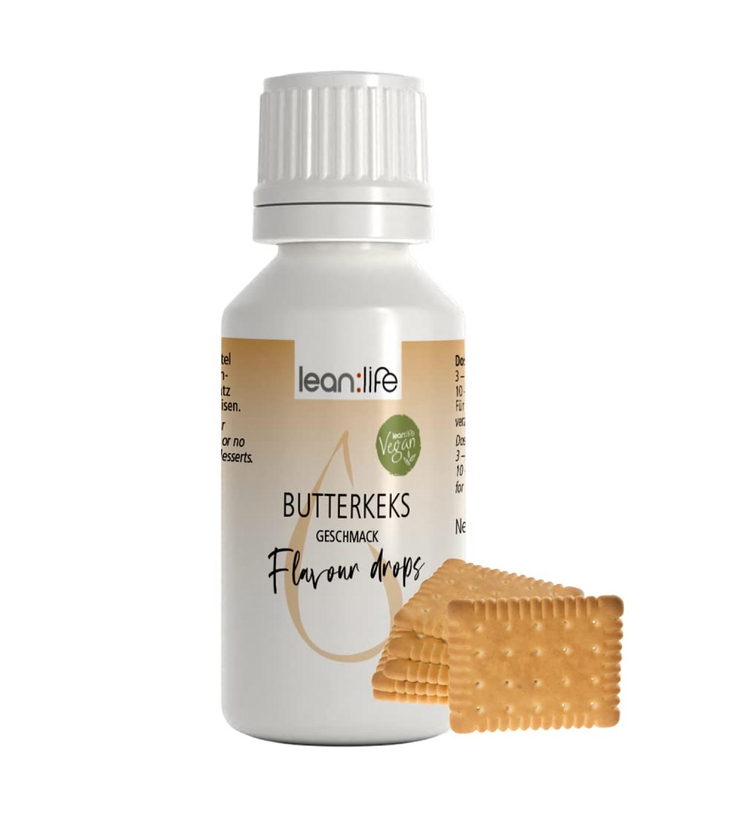Lean Life Flavor Drops 30ml - Sugar-Free Butter Biscuit Aroma | Low-Calorie Food Flavoring - Buy Online on SooperMarket.com