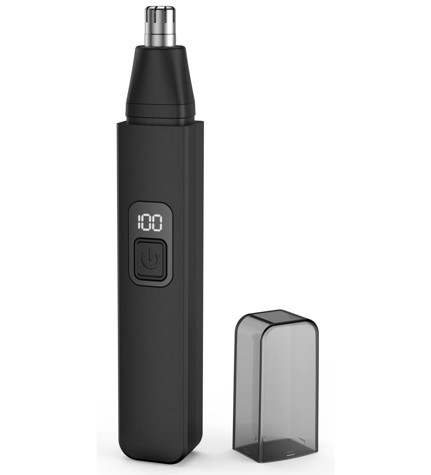 Smity Rechargeable Nose Hair Trimmer with Dual Edge Blades and LED Light - Painless Cordless Ear and Eyebrow Trimming Tool for Men and Women - Buy Online on SooperMarket.com