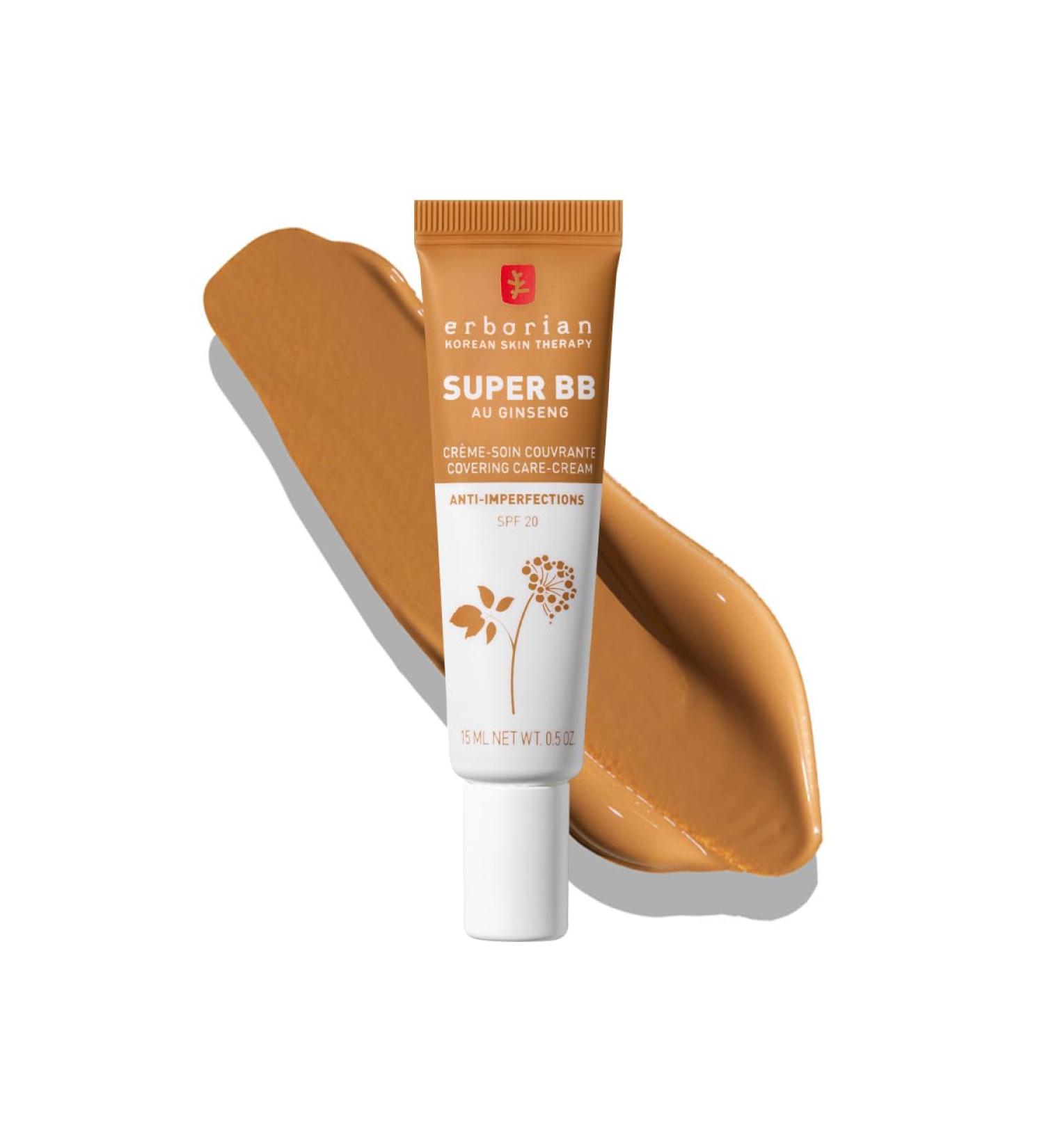 Erborian Super BB Cream with Ginseng SPF 20 - High Coverage Tinted Corrector - Korean Cosmetics Caramel 15ml - Buy Online on SooperMarket.com