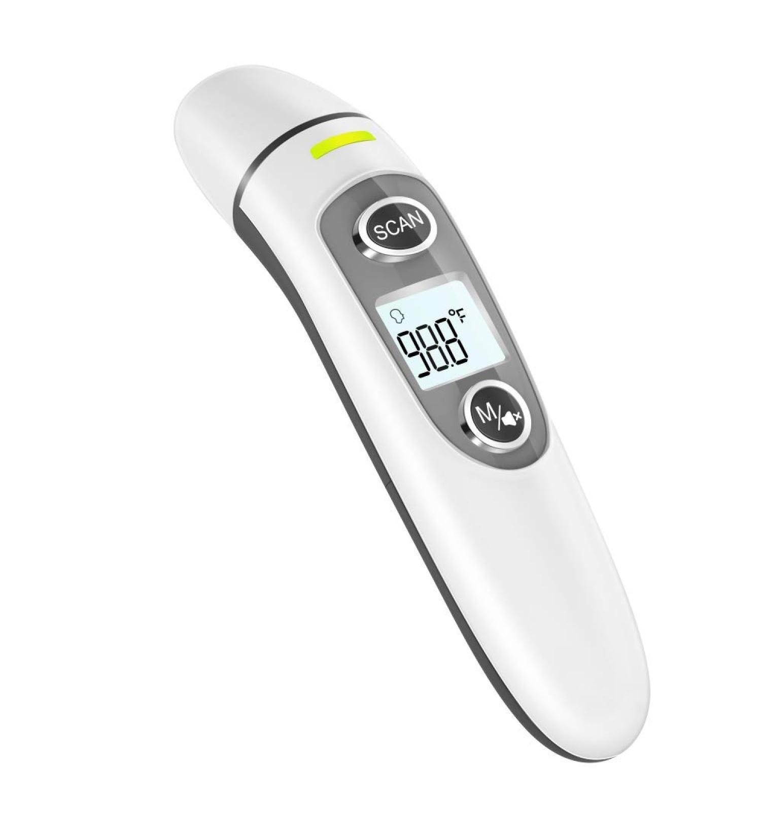 Touchless Digital Infrared Thermometer for Adults and Kids - LCD Screen, Memory Recall, Fever Alarm - White - Buy Online on SooperMarket.com