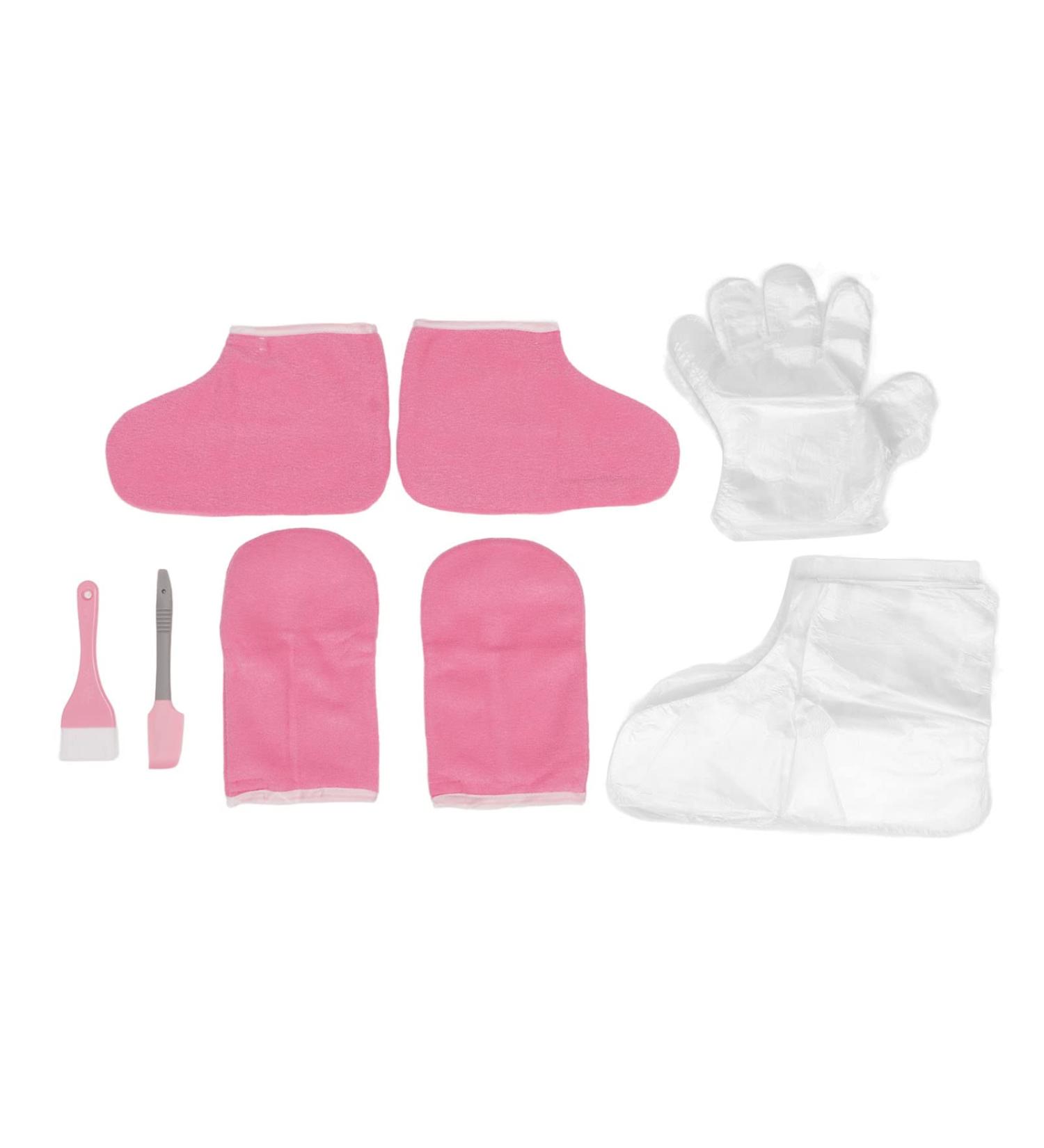 Paraffin Wax Bath Liners Wax Hand Foot Liners Paraffin Pink Flannel Keep Warm Disposable Gloves Wax Mitts Foot Set - Buy Online on SooperMarket.com