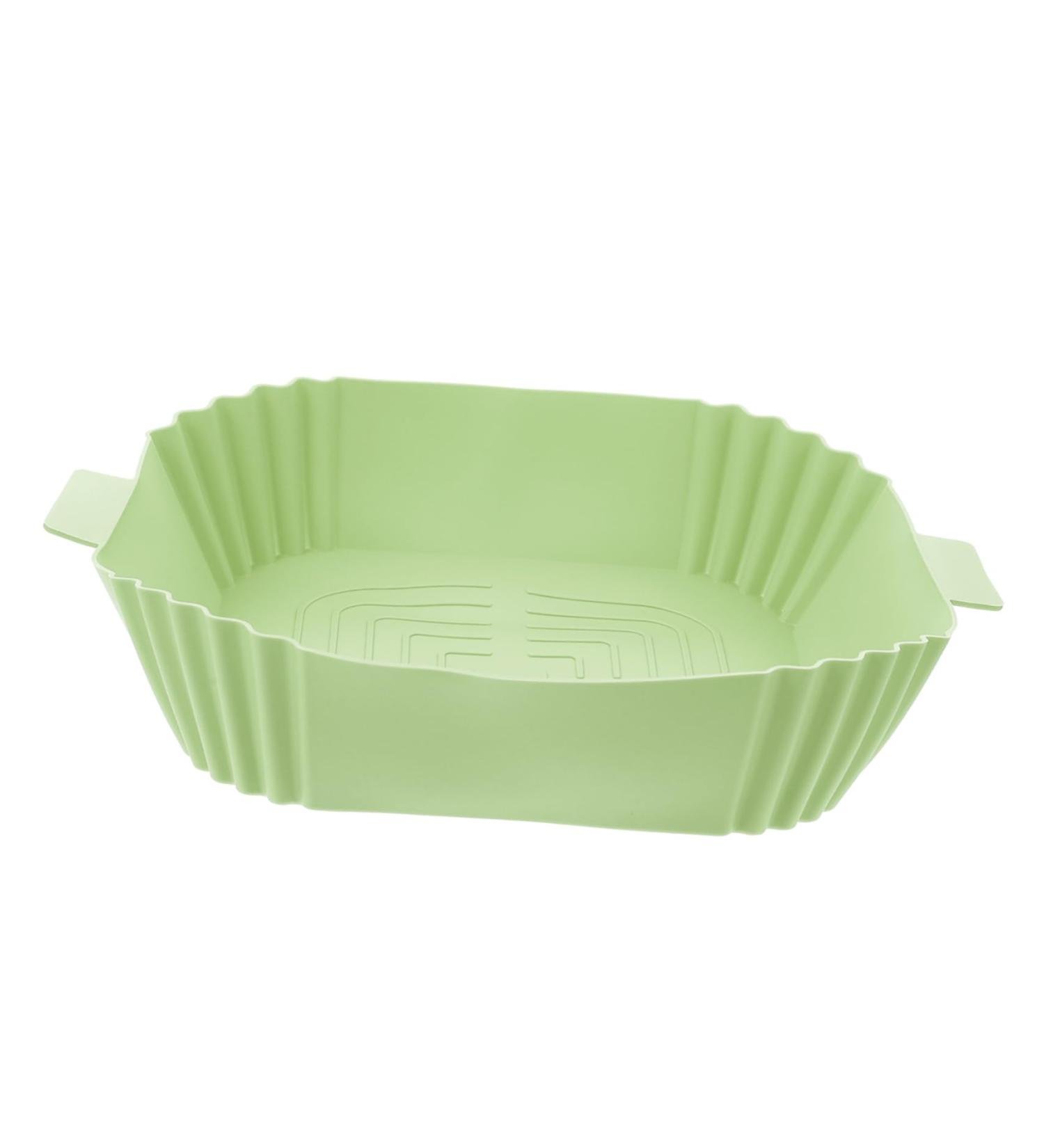 Cabilock Air Fryer Pan Air Fryer Silicone Liner Non-Stick Silicone Pot Reusable Square Cooking Pot Green 24X19.5X5CM - Buy Online on SooperMarket.com