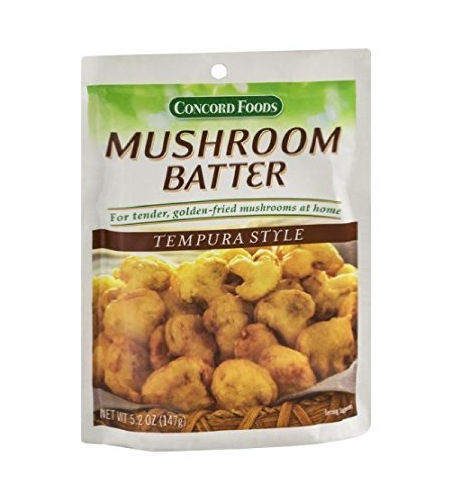 Concord Foods Mushroom Batter Mix - Tempura Style (Pack of 2) 5.2 oz Packets