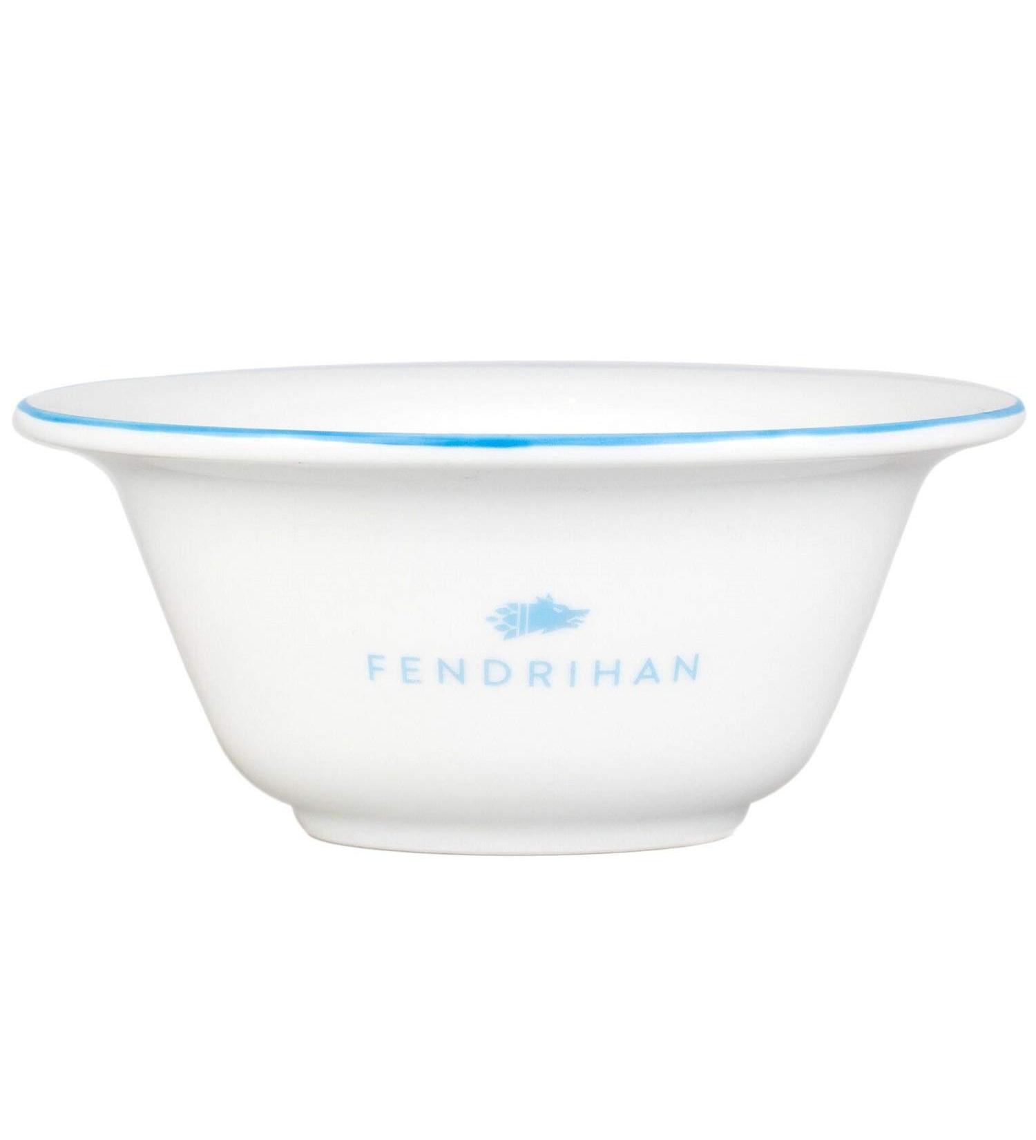 Fendrihan Porcelain Shaving Bowl with Hand-Painted Light Blue Rim - Premium Quality for a Luxurious Shaving Experience | Buy Internationally - Buy Online on SooperMarket.com