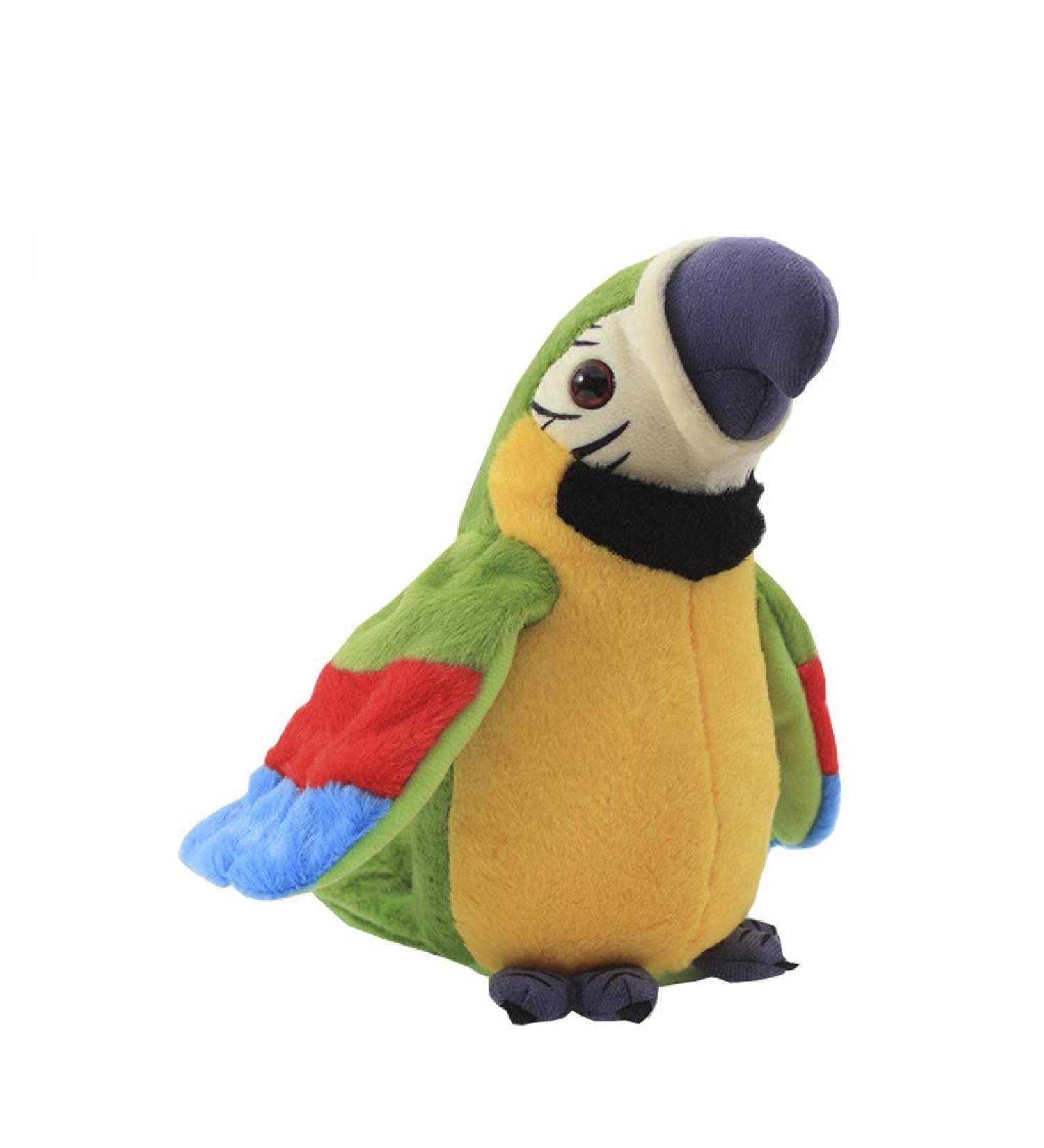 Moonlove Cute talking parrot toy record Interactive Plush toy repeat speaking parrot waving wings Funny plush bird toy for kids children Christmas Birthday Gift Green