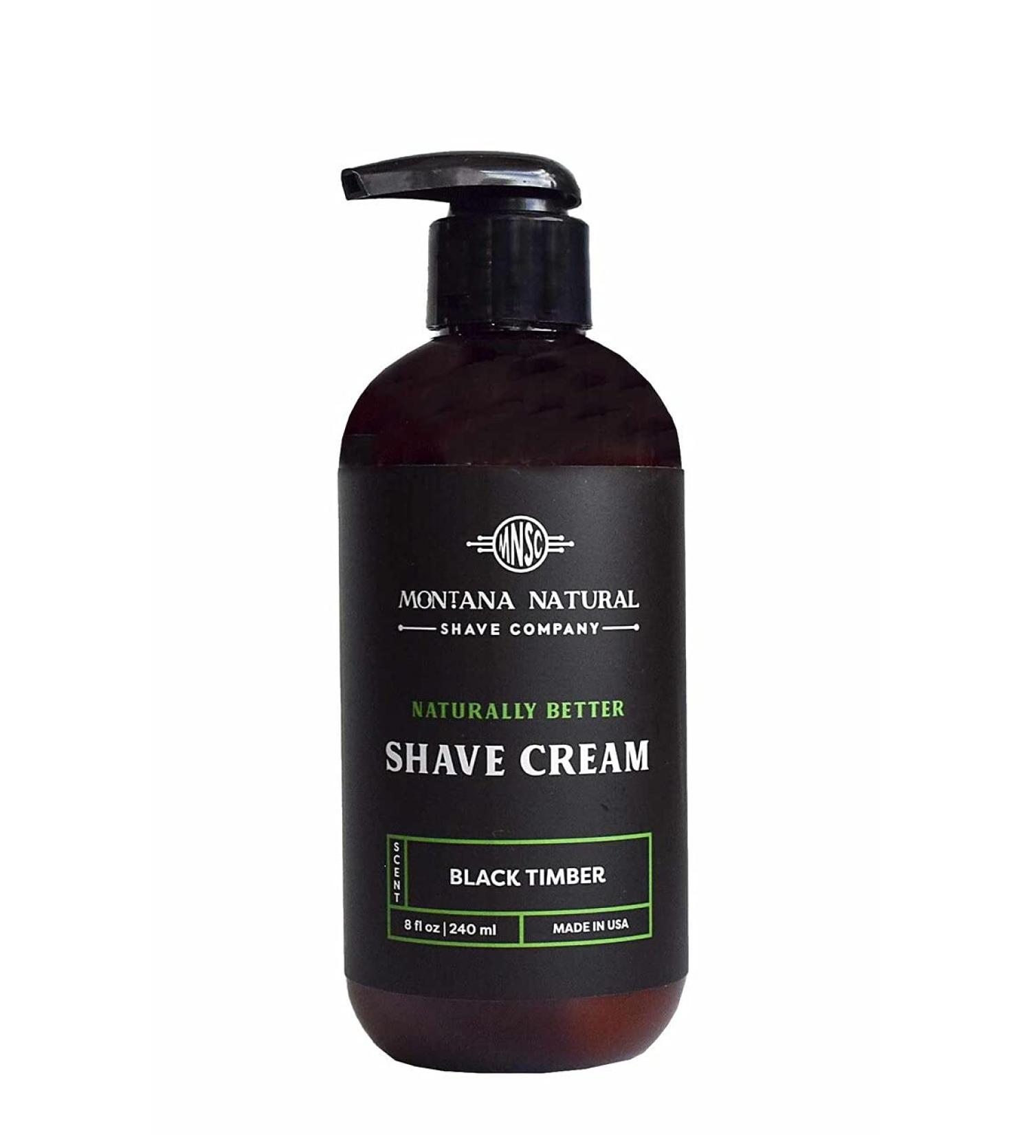 MNSC Black Timber Shave Cream - Smooth & Hypoallergenic All-Natural Pump - Handcrafted in USA | Best for Sensitive Skin - Buy Online on SooperMarket.com