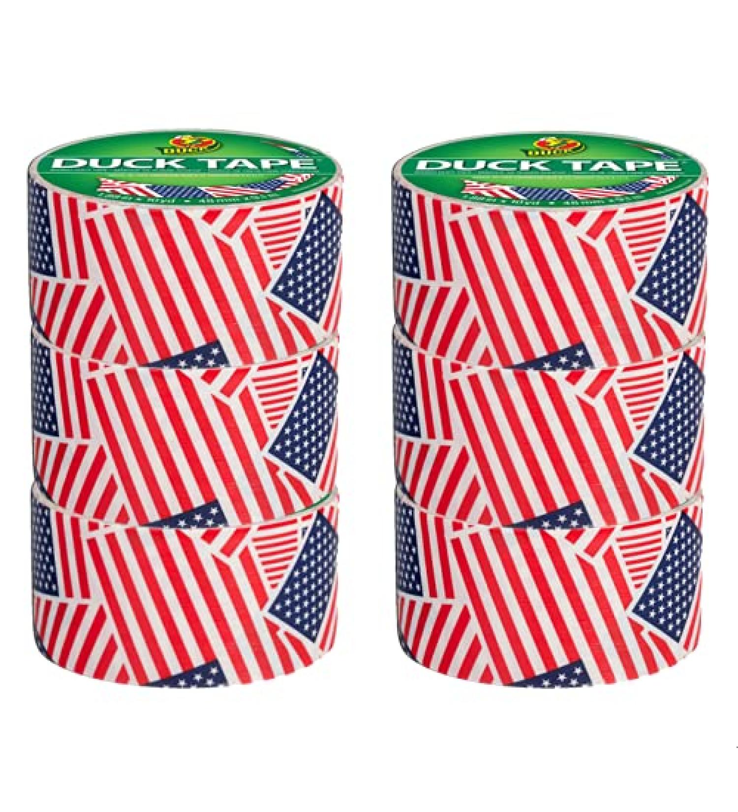 Duck Brand 283046_C Duck Printed Duct Tape  6-Roll  US Flag  6 Rolls US Flag 6-Roll - Buy Online on SooperMarket.com
