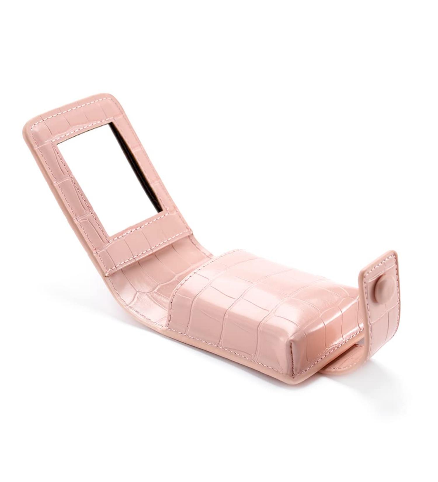 Yokawe Pink Lipstick Case with Mirror - Travel Makeup Mini Bag & Organizer for Women - Buy Online on SooperMarket.com
