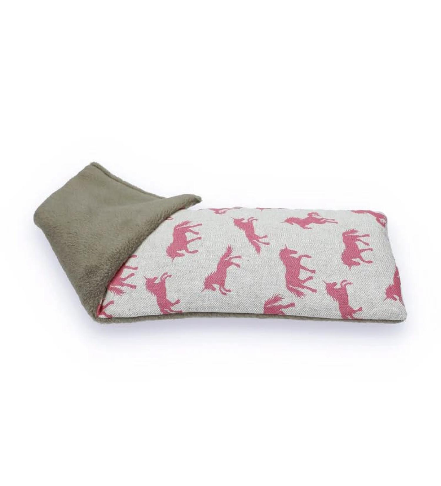 Soothing Cold or Hot Microwavable Duo Fabric Wheat Bag - Lavender Scented - Natural Relief for Aches and Pains - Pink Unicorn