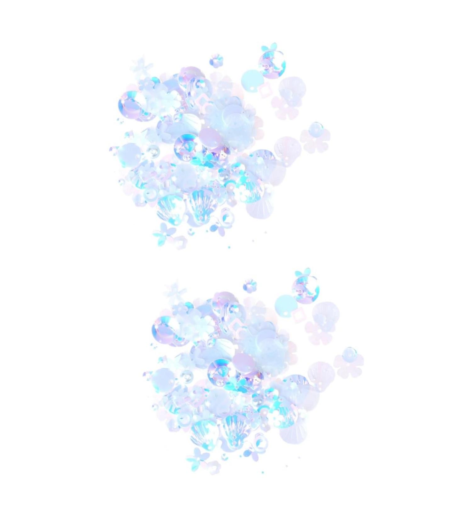 STOBOK 4 Packs DIY Pearls Spacer Beads Loose Sequins Paillettes Glitter Powder Super Flash White Whitex2pcs 2x1.2x0.1cmx2pcs - Buy Online on SooperMarket.com
