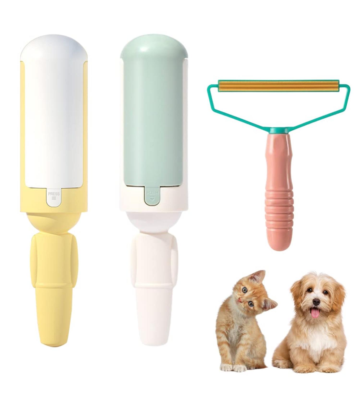 Piashow Pet Hair Lint Roller - Washable & Self-Cleaning Portable Hair Remover for Sofas Beds & Carpets - Buy Online on SooperMarket.com