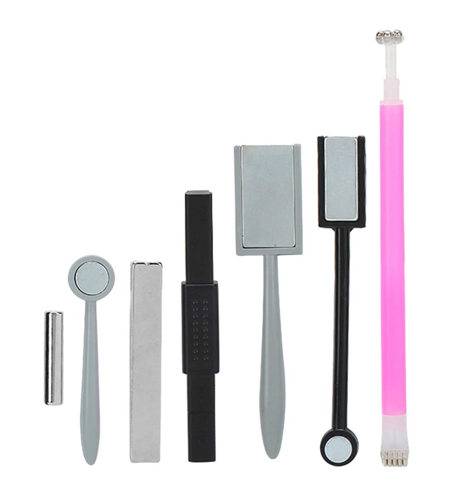 7pcs Nail Magnet Tool Set - DIY Magnetic Plate & Cat Eye Design Magnetic Pens for Stunning Nail Art - Buy Online on SooperMarket.com