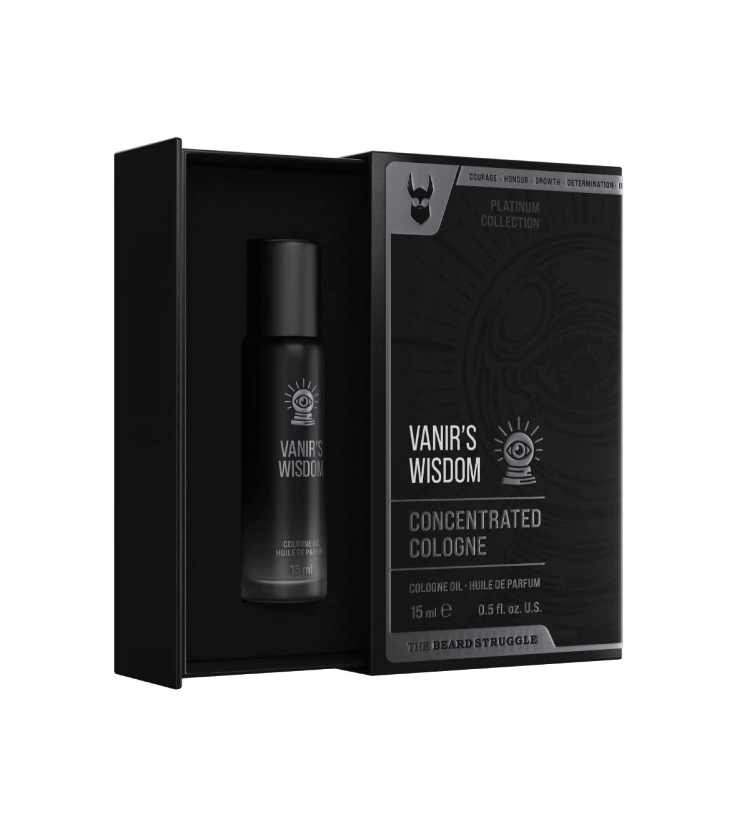 Concentrated Cologne for Men by Beard Struggle - 6x More Longer Than Traditional Colognes - Platinum Collection - Vanir's Wisdom - Mens Cologne 15 mL / 0.5 US. fl. oz. Glass Roller Bottle - Buy Online on SooperMarket.com