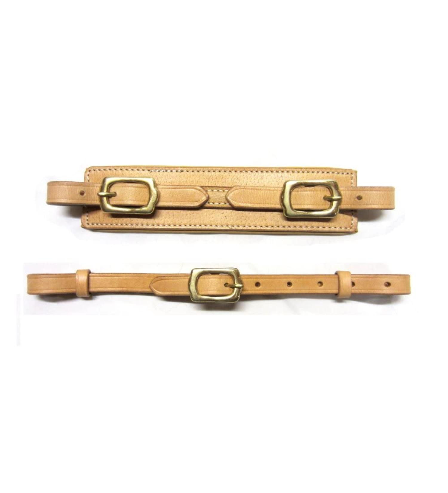 Buy PS Horse Articles Soft Leather Noseband & Chin Strap Set - Natural Color with Gold Fittings - International Shipping Available - Buy Online on SooperMarket.com